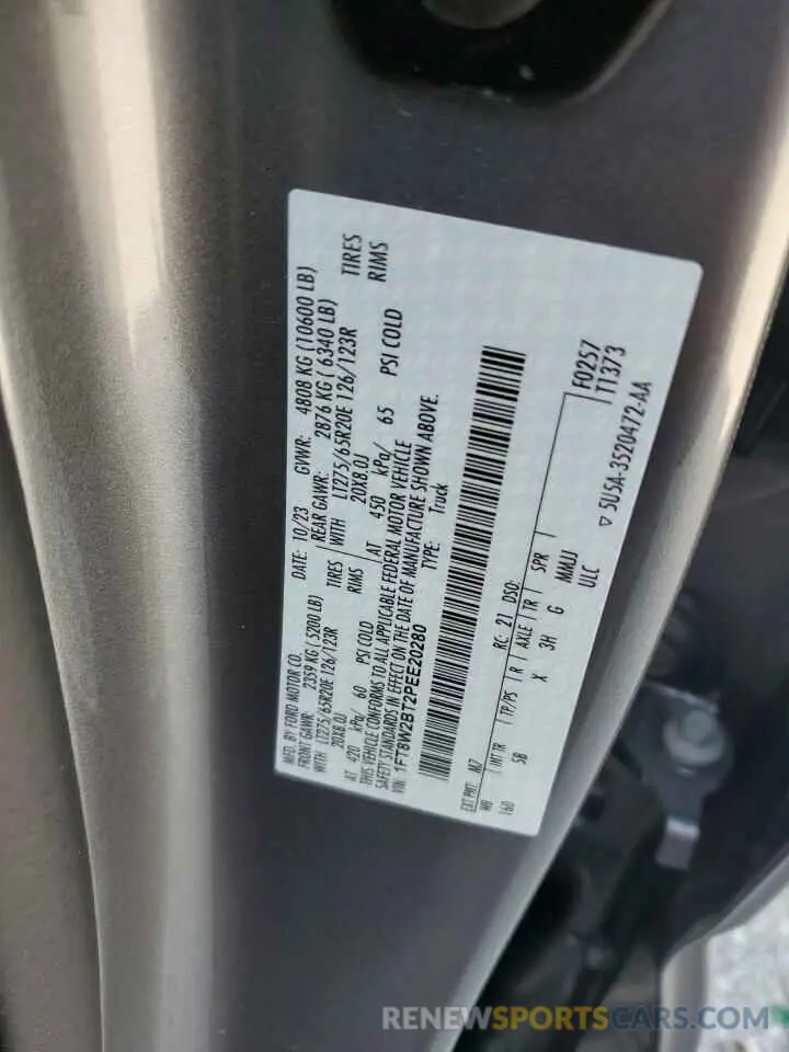 14 Photograph of a damaged car 1FT8W2BT2PEE20280 FORD F250 2023