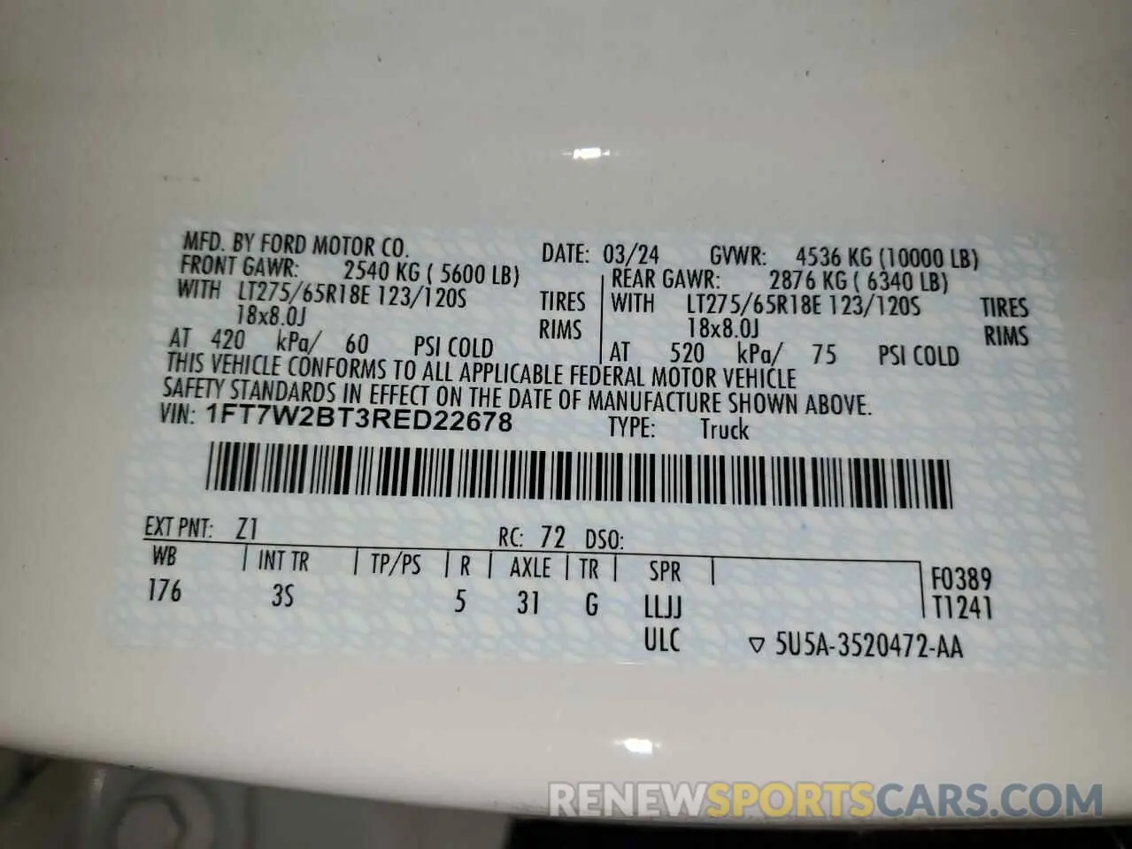 12 Photograph of a damaged car 1FT7W2BT3RED22678 FORD F250 2024