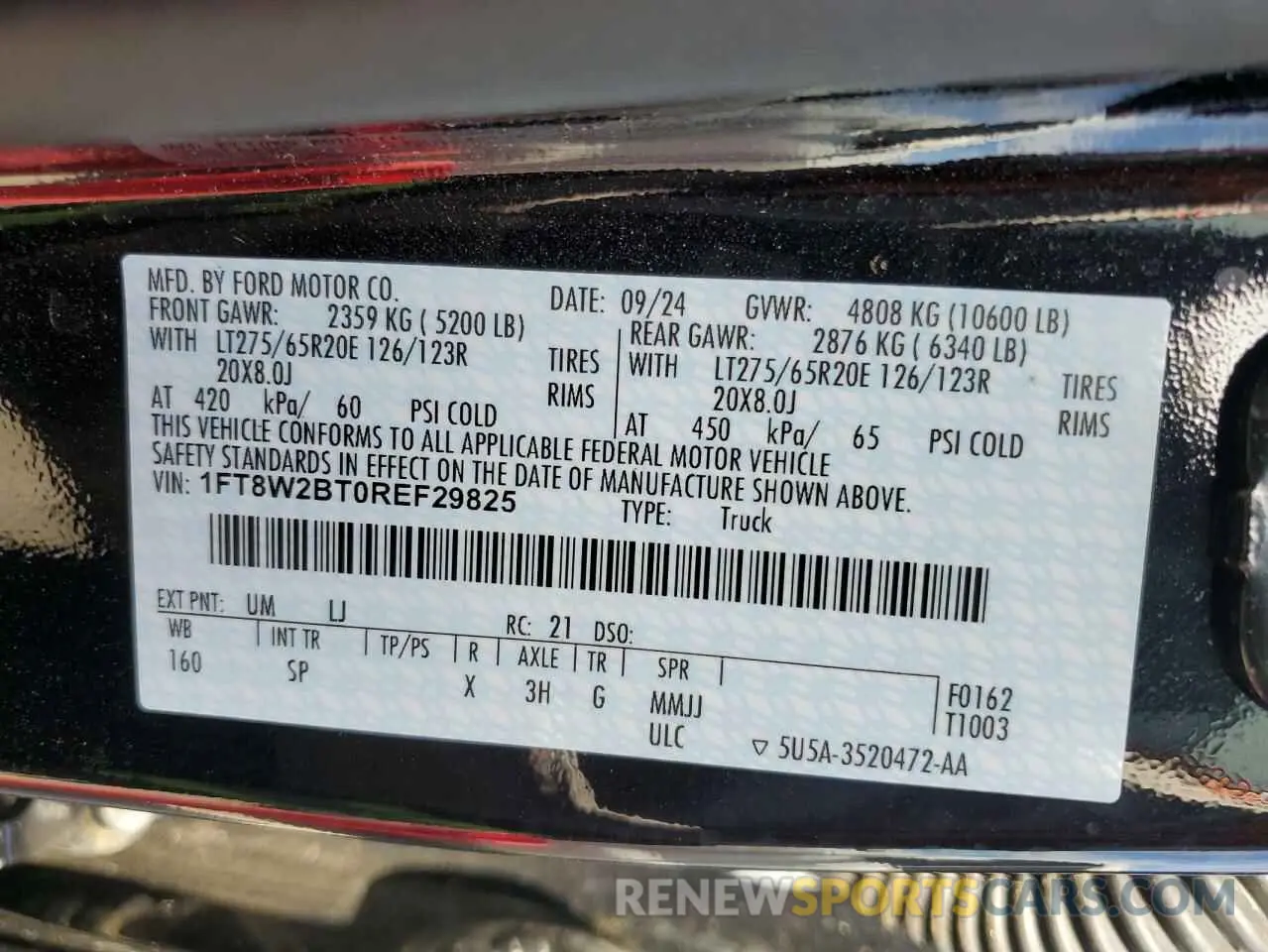 12 Photograph of a damaged car 1FT8W2BT0REF29825 FORD F250 2024