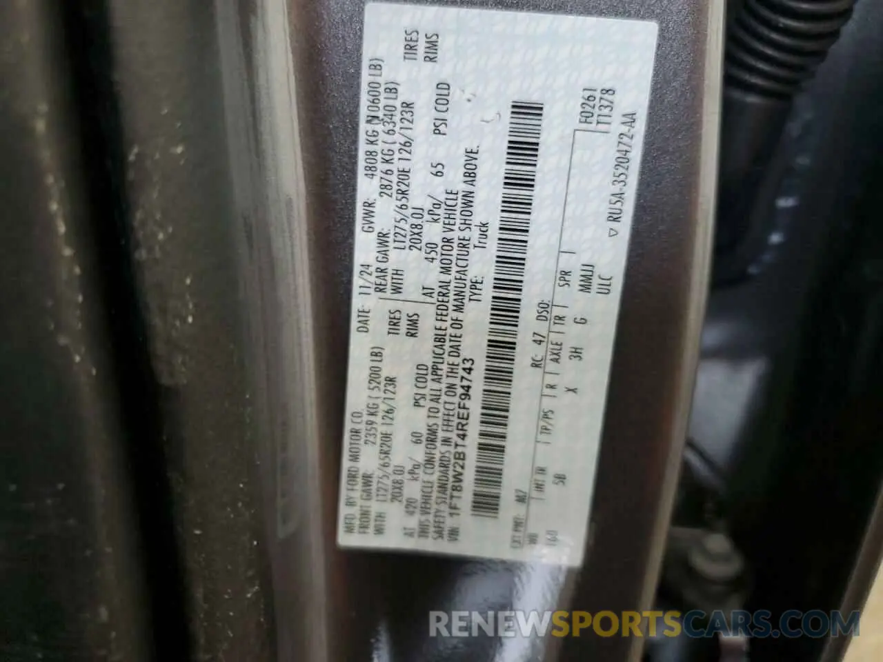 12 Photograph of a damaged car 1FT8W2BT4REF94743 FORD F250 2024