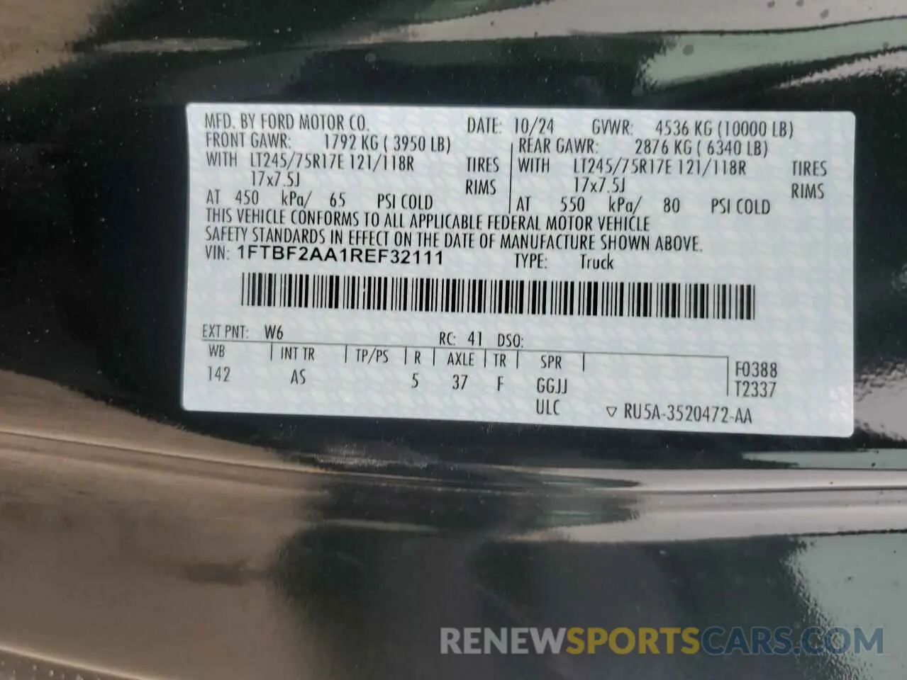 12 Photograph of a damaged car 1FTBF2AA1REF32111 FORD F250 2024