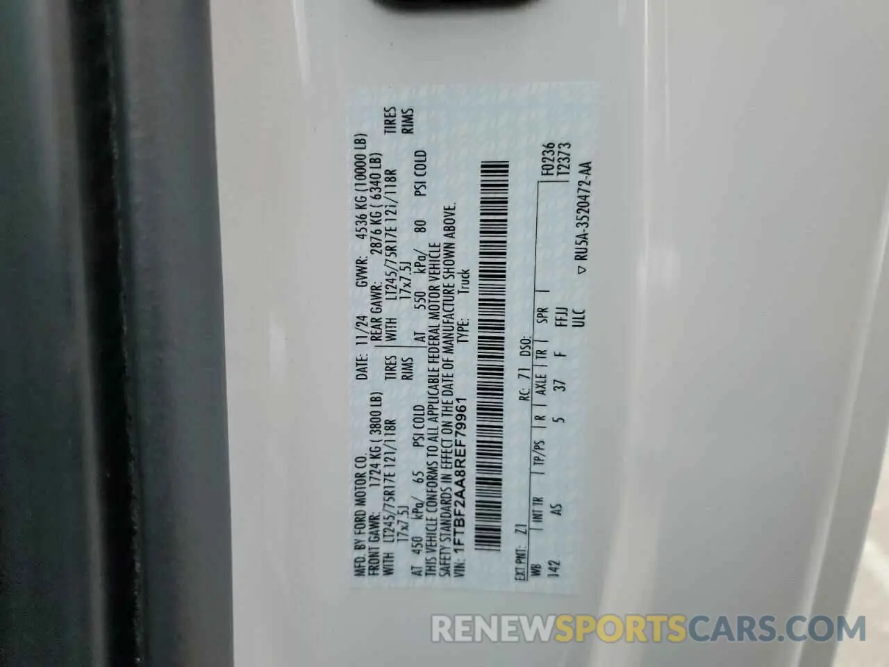 13 Photograph of a damaged car 1FTBF2AA8REF79961 FORD F250 2024
