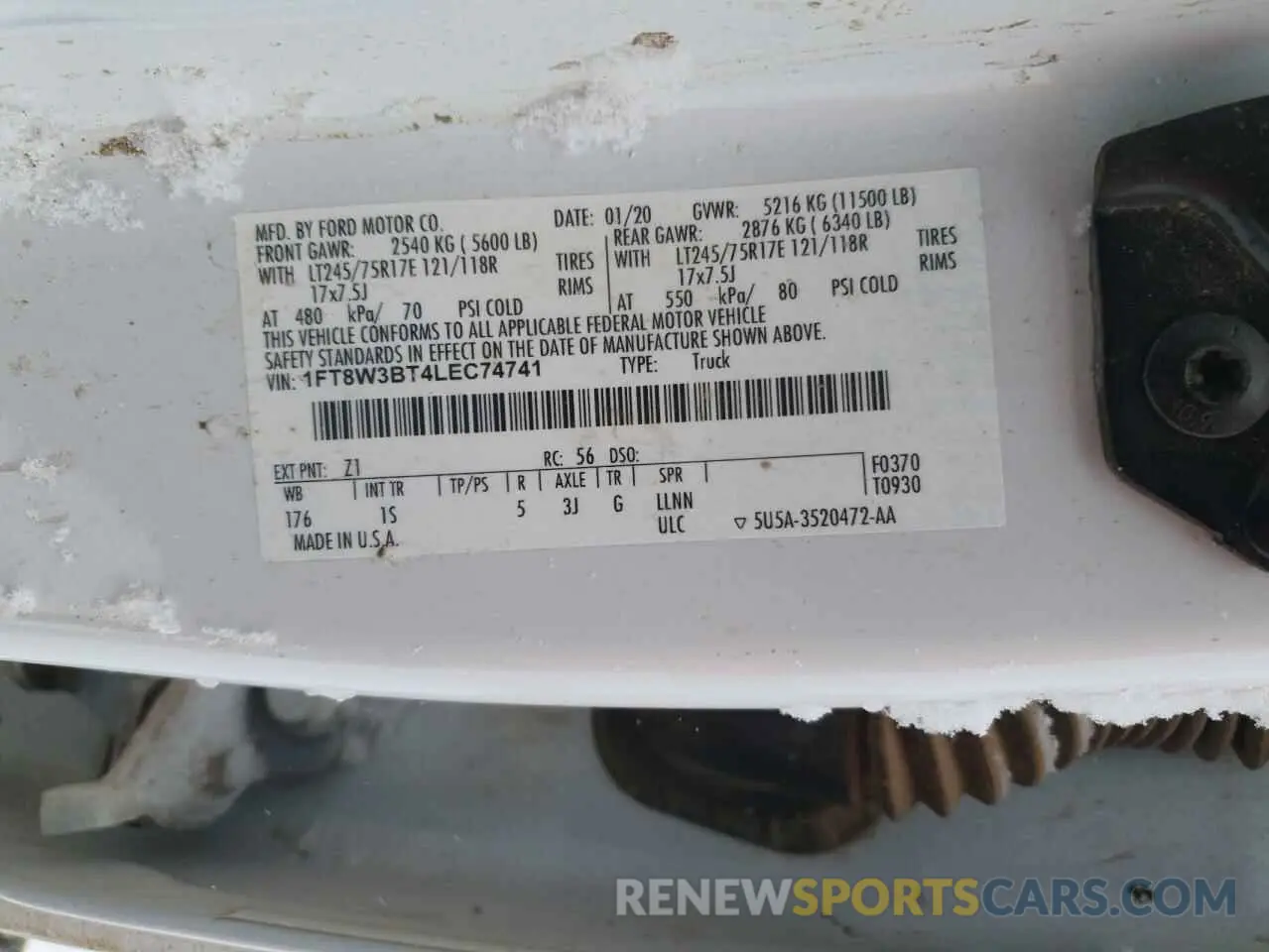 12 Photograph of a damaged car 1FT8W3BT4LEC74741 FORD F350 2020