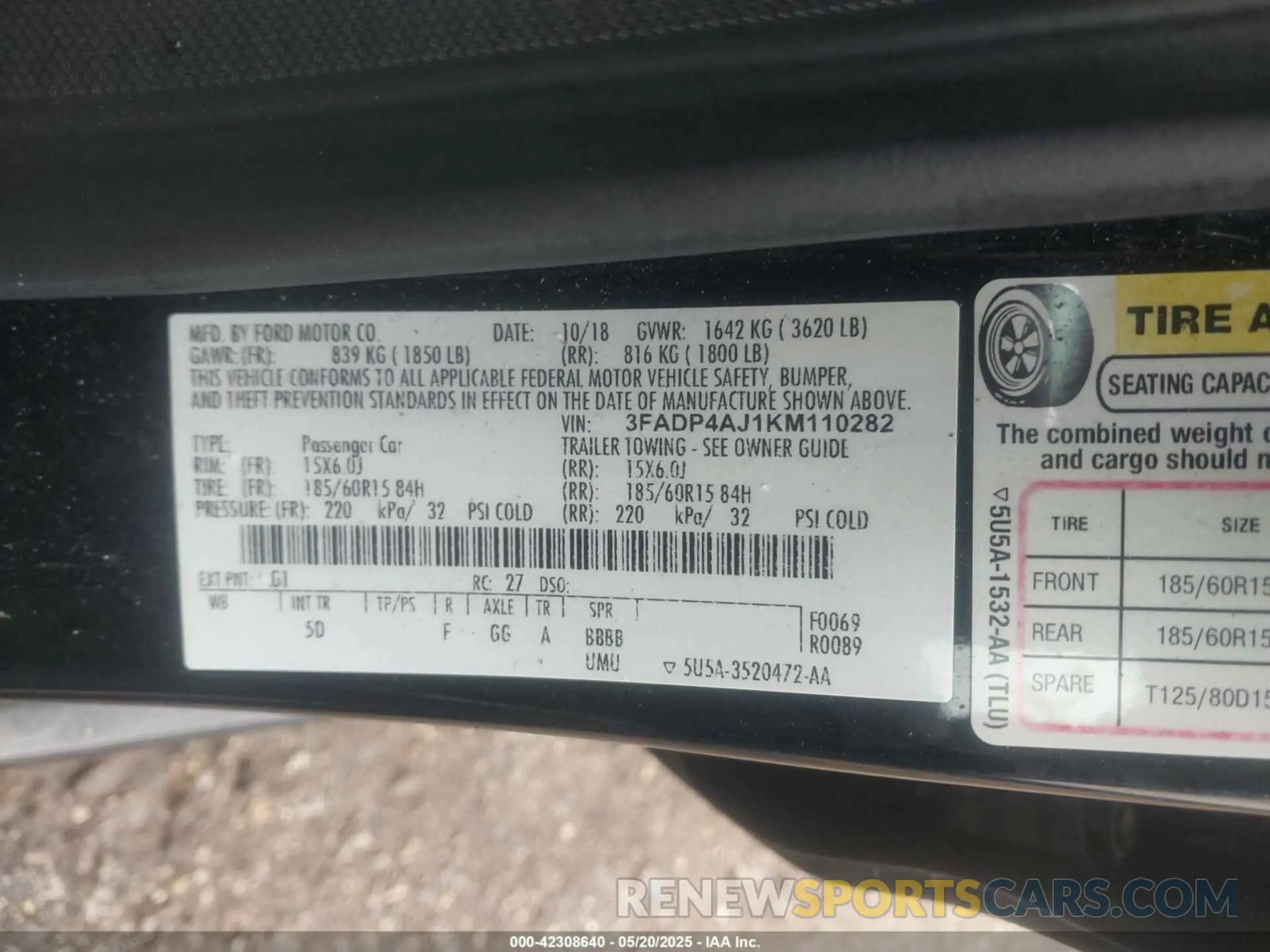 9 Photograph of a damaged car 3FADP4AJ1KM110282 FORD FIESTA 2019