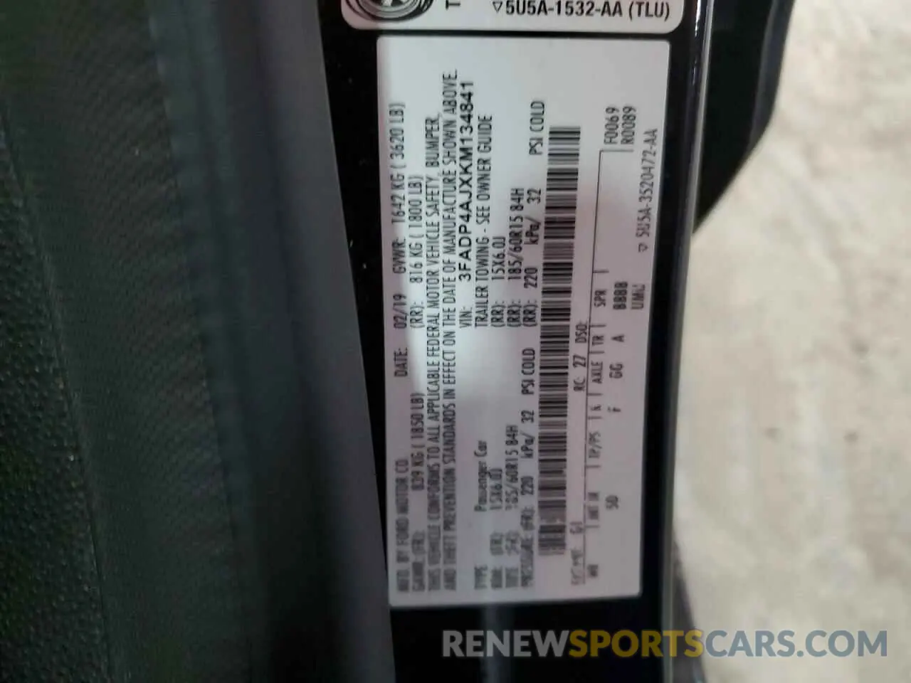 12 Photograph of a damaged car 3FADP4AJXKM134841 FORD FIESTA 2019