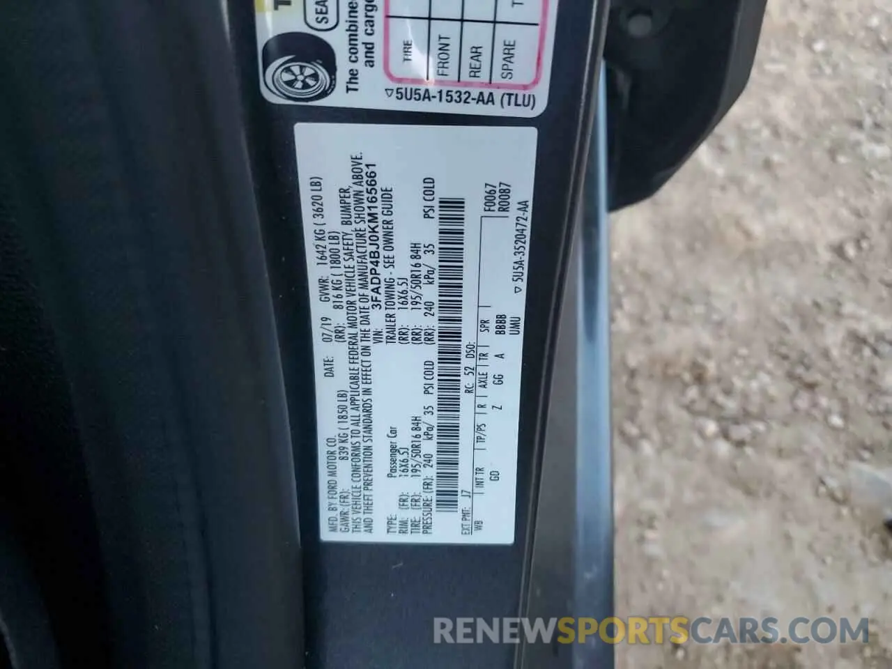 13 Photograph of a damaged car 3FADP4BJ0KM165661 FORD FIESTA 2019