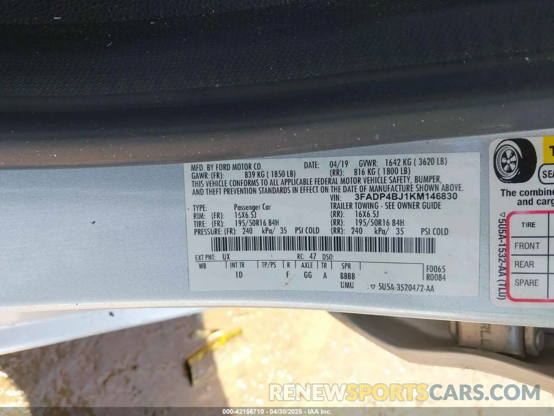 9 Photograph of a damaged car 3FADP4BJ1KM146830 FORD FIESTA 2019