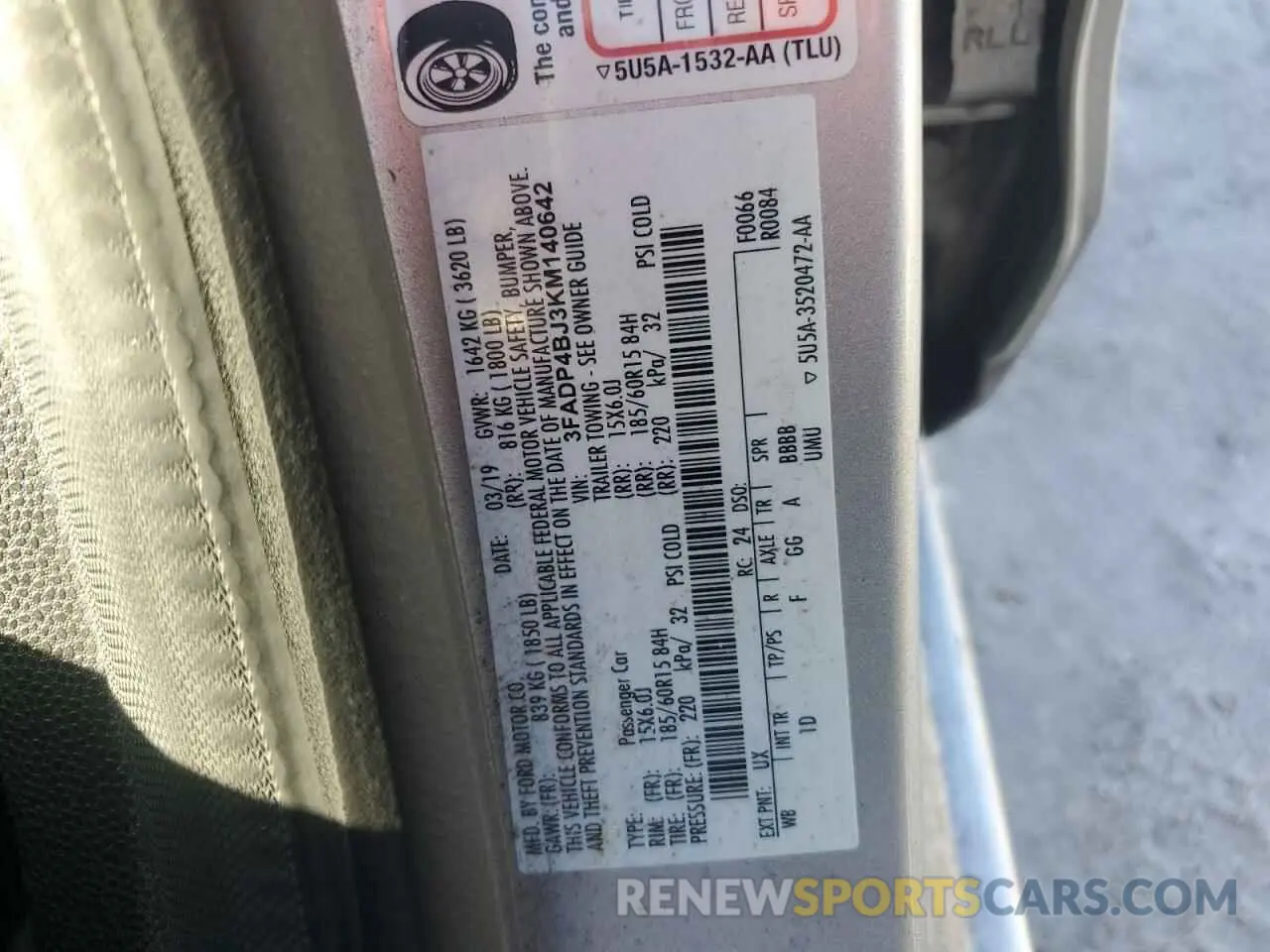 12 Photograph of a damaged car 3FADP4BJ3KM140642 FORD FIESTA 2019