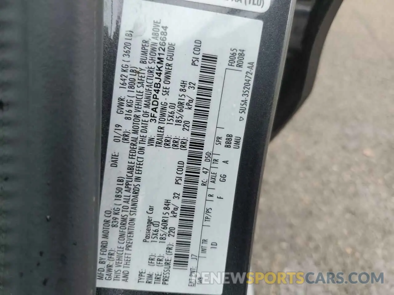12 Photograph of a damaged car 3FADP4BJ4KM126684 FORD FIESTA 2019