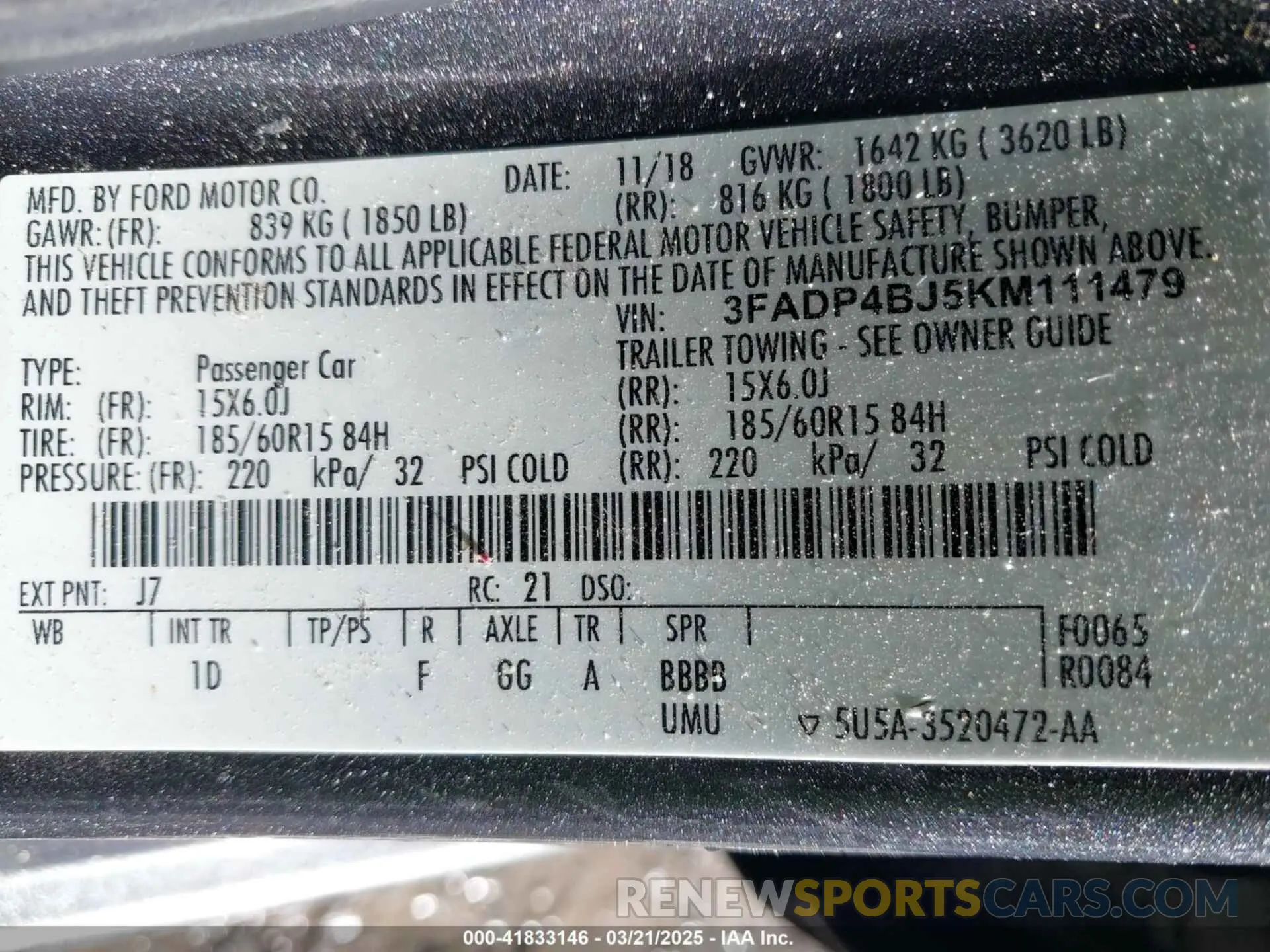 9 Photograph of a damaged car 3FADP4BJ5KM111479 FORD FIESTA 2019