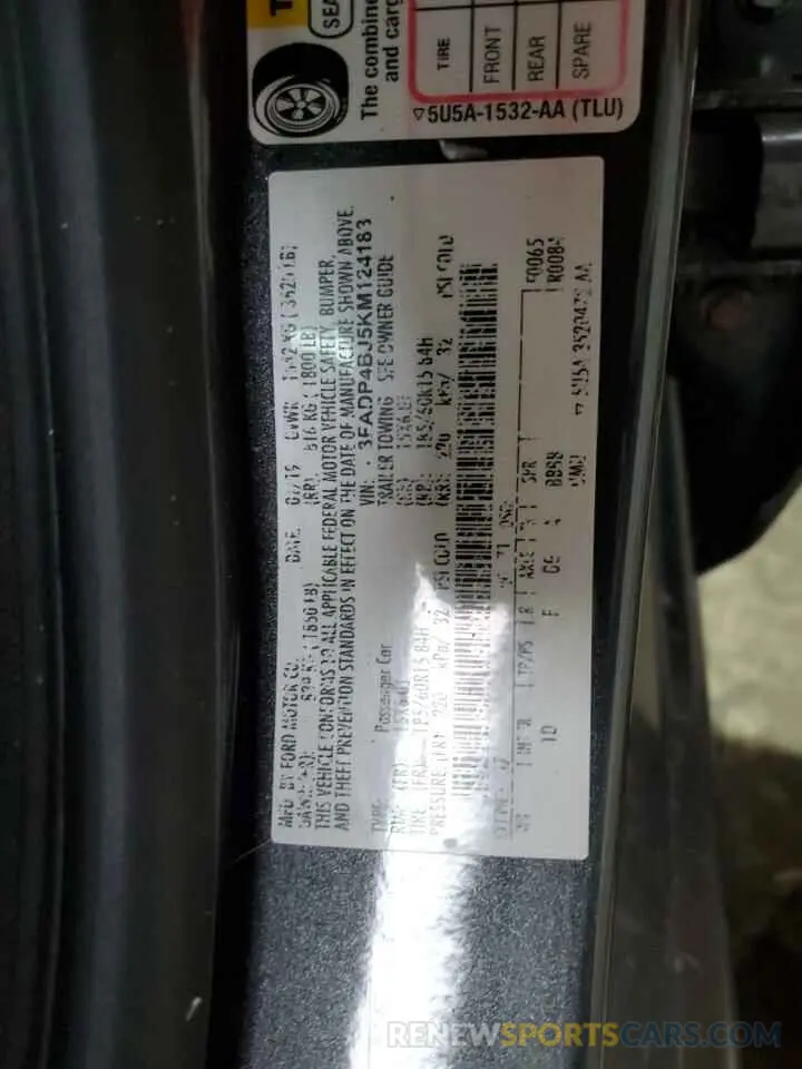 14 Photograph of a damaged car 3FADP4BJ5KM124183 FORD FIESTA 2019