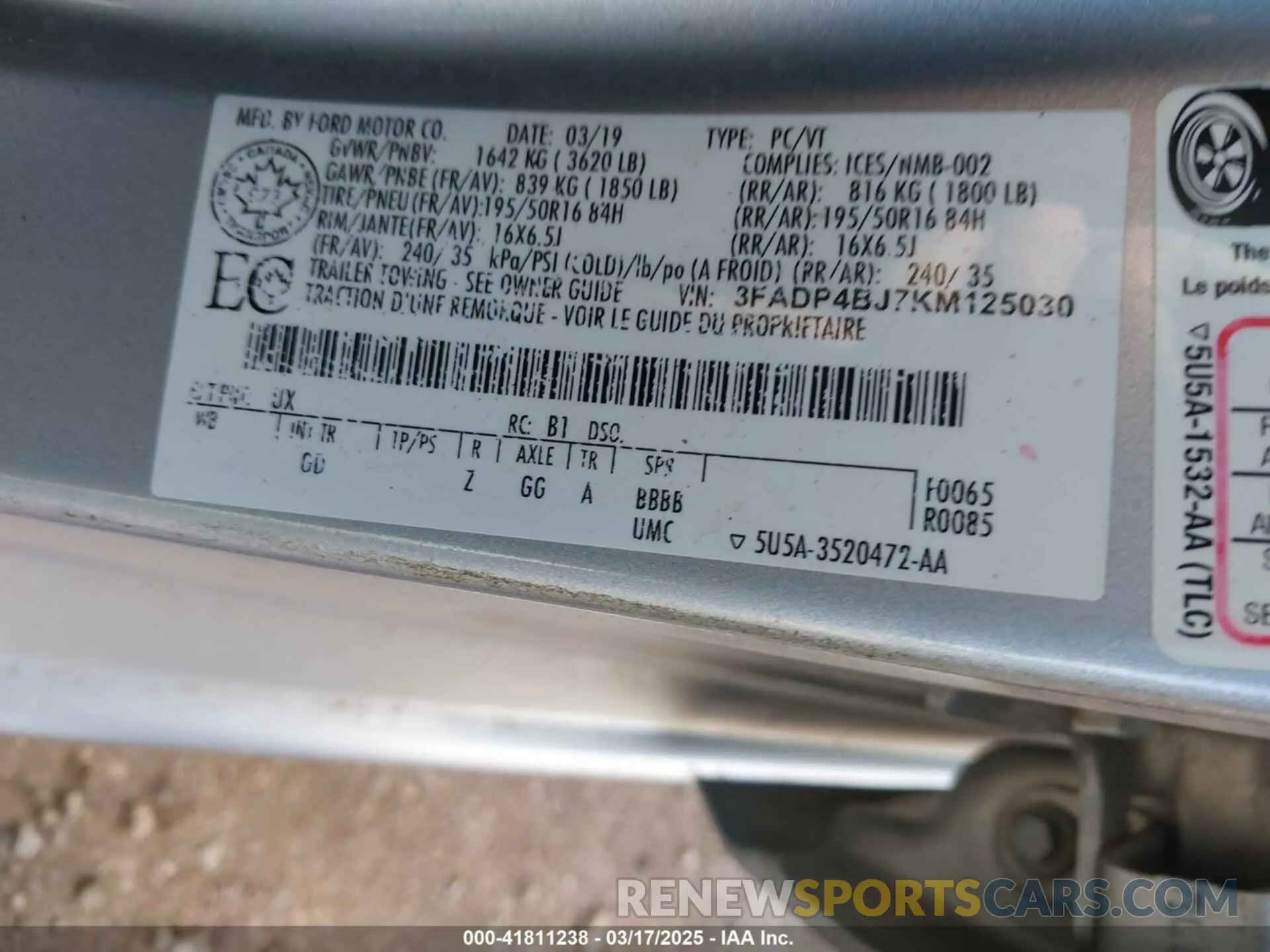 9 Photograph of a damaged car 3FADP4BJ7KM125030 FORD FIESTA 2019