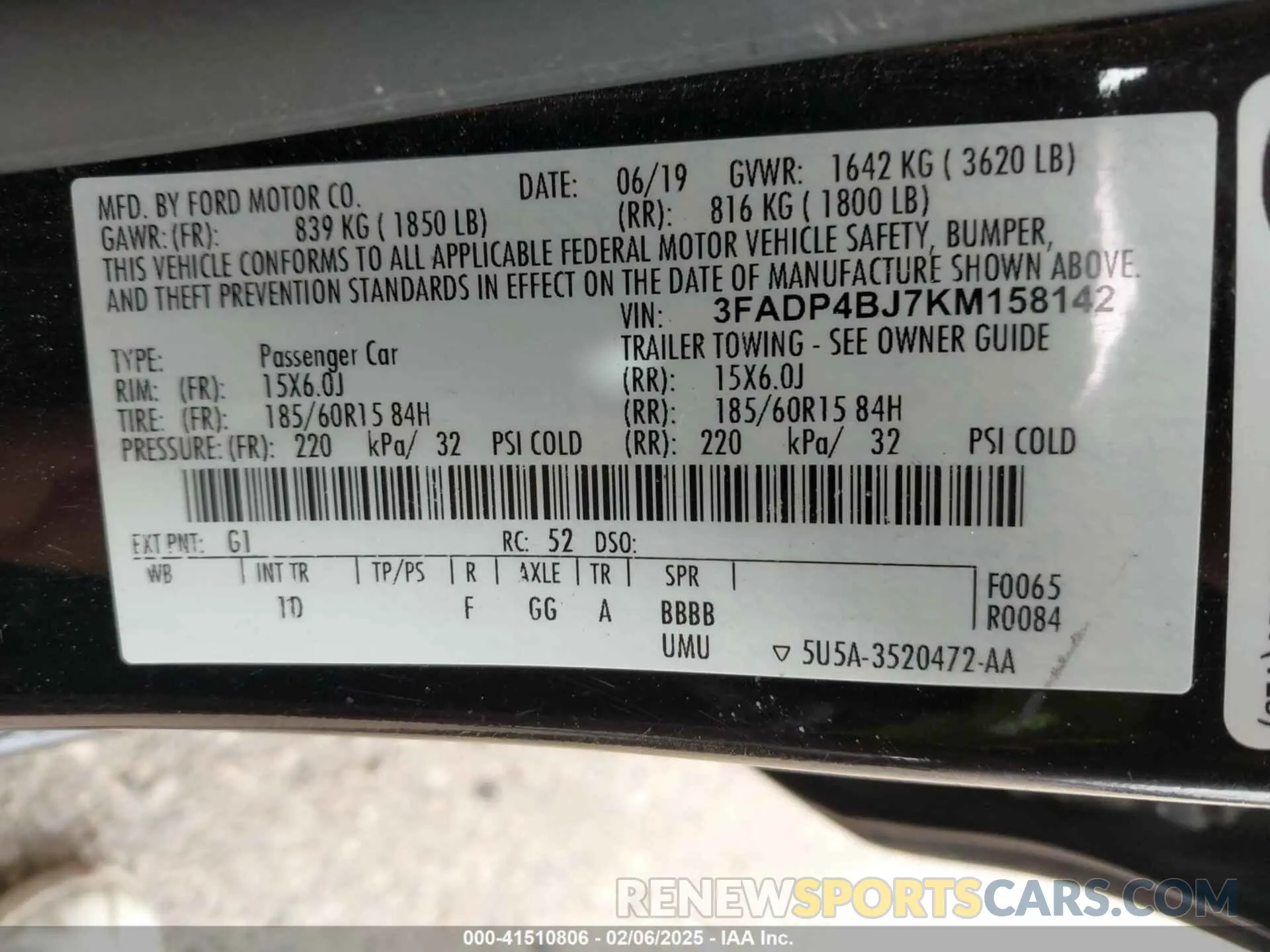 9 Photograph of a damaged car 3FADP4BJ7KM158142 FORD FIESTA 2019