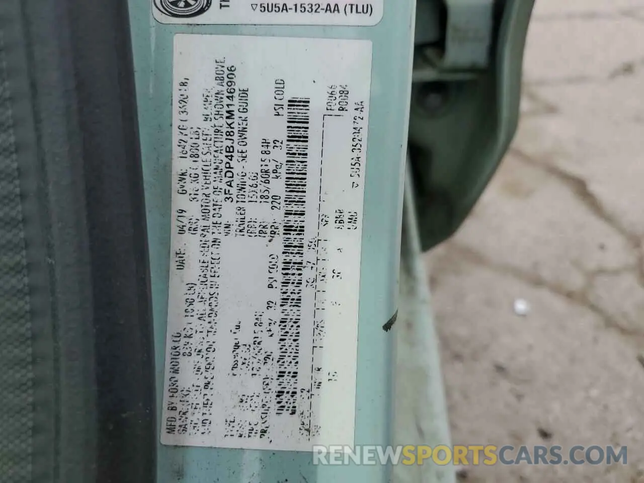 14 Photograph of a damaged car 3FADP4BJ8KM146906 FORD FIESTA 2019