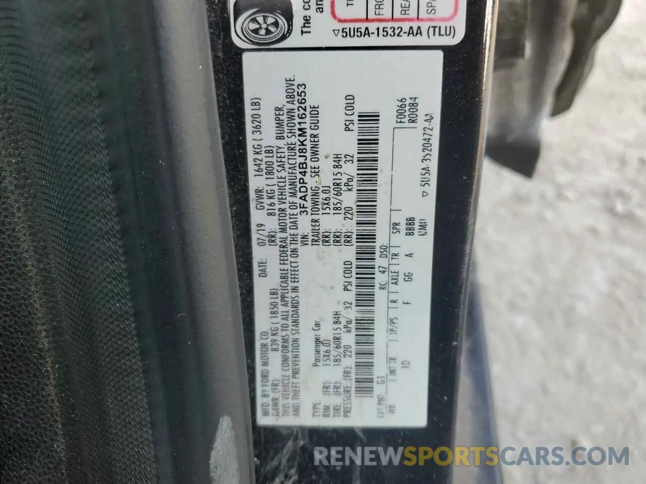 12 Photograph of a damaged car 3FADP4BJ8KM162653 FORD FIESTA 2019