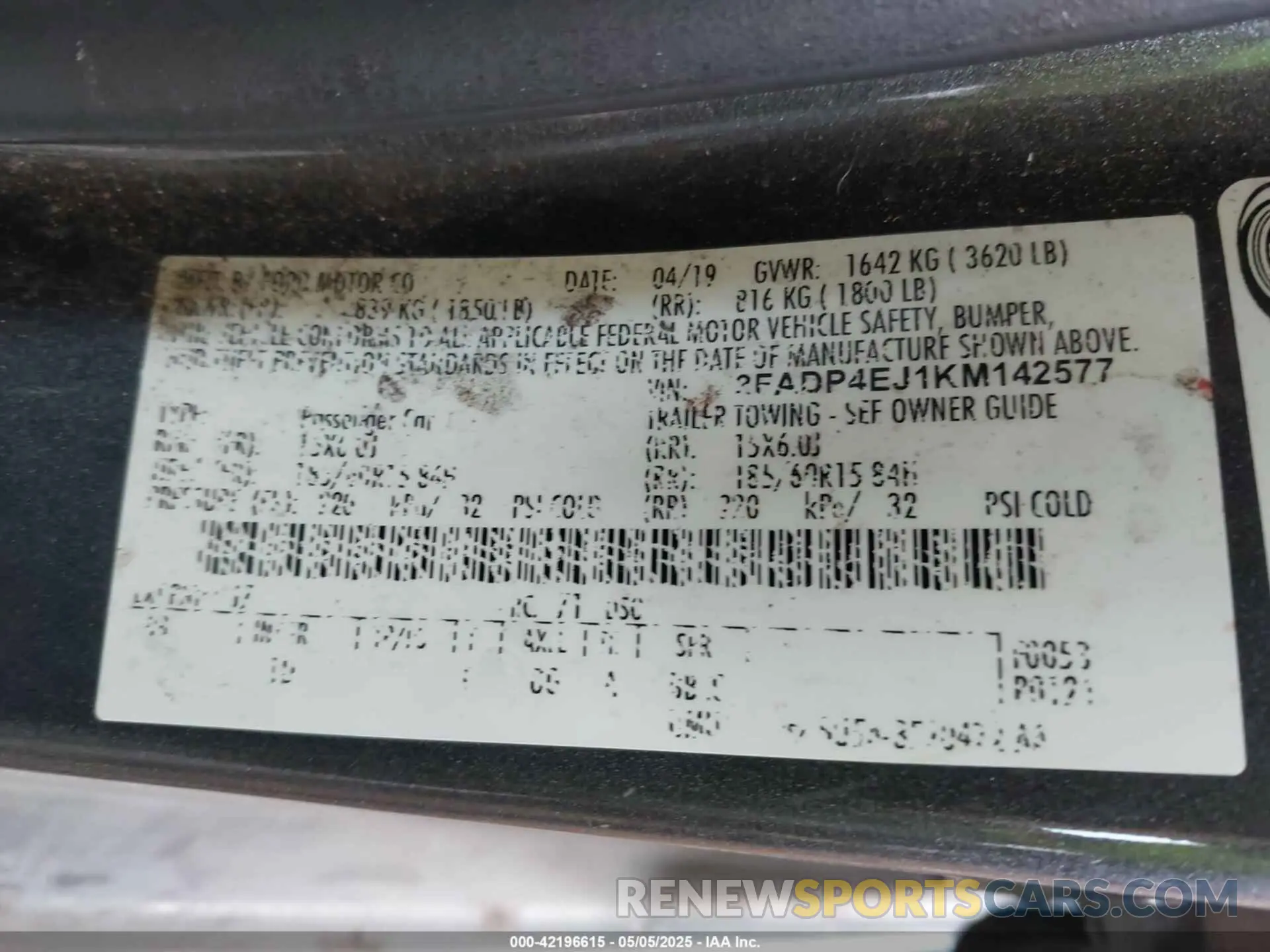 9 Photograph of a damaged car 3FADP4EJ1KM142577 FORD FIESTA 2019