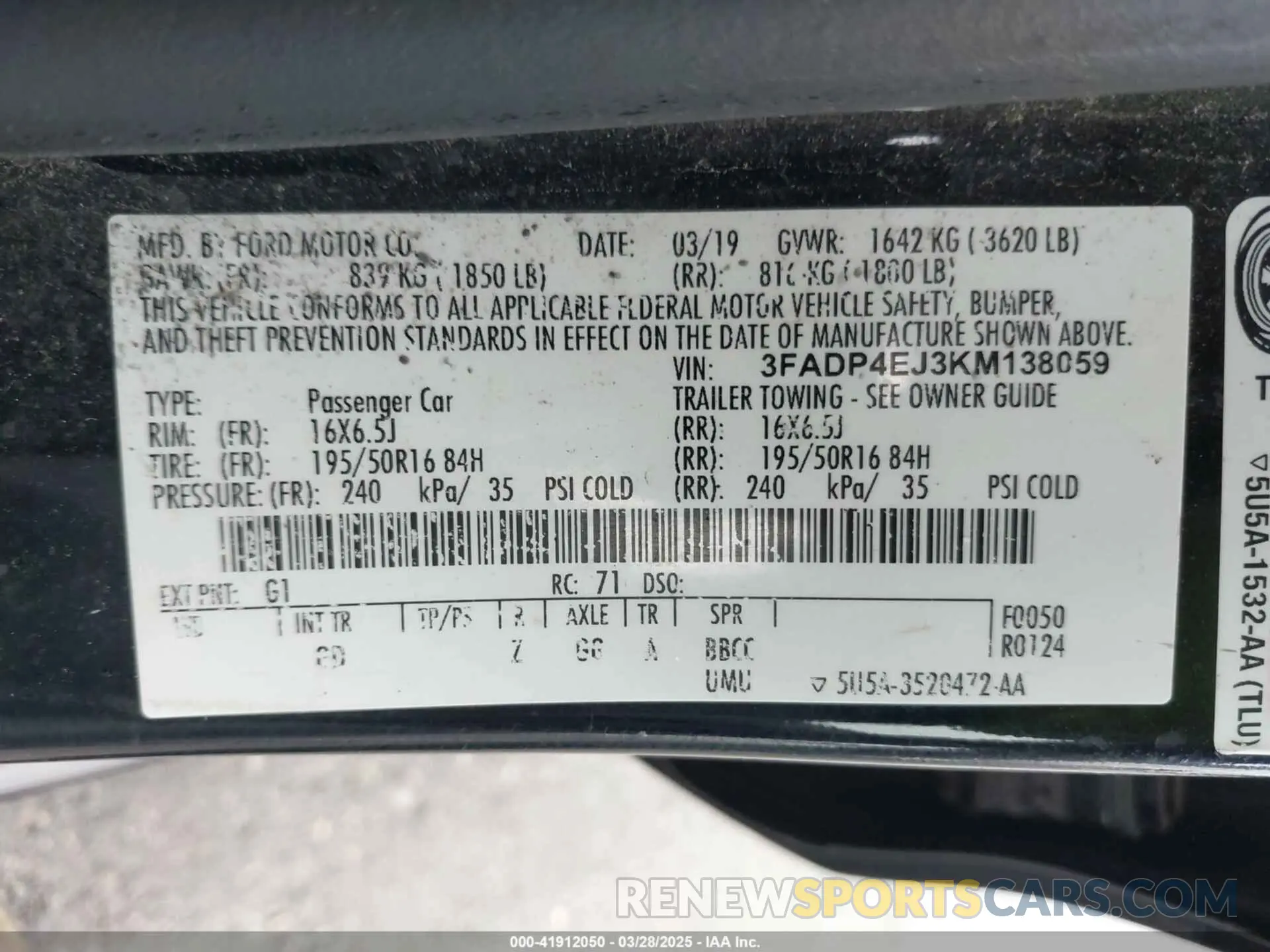 9 Photograph of a damaged car 3FADP4EJ3KM138059 FORD FIESTA 2019