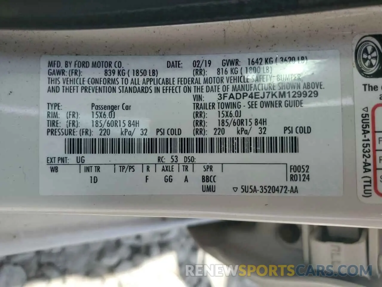 12 Photograph of a damaged car 3FADP4EJ7KM129929 FORD FIESTA 2019