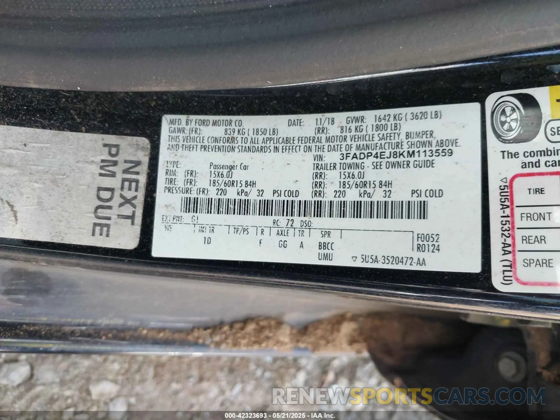 9 Photograph of a damaged car 3FADP4EJ8KM113559 FORD FIESTA 2019