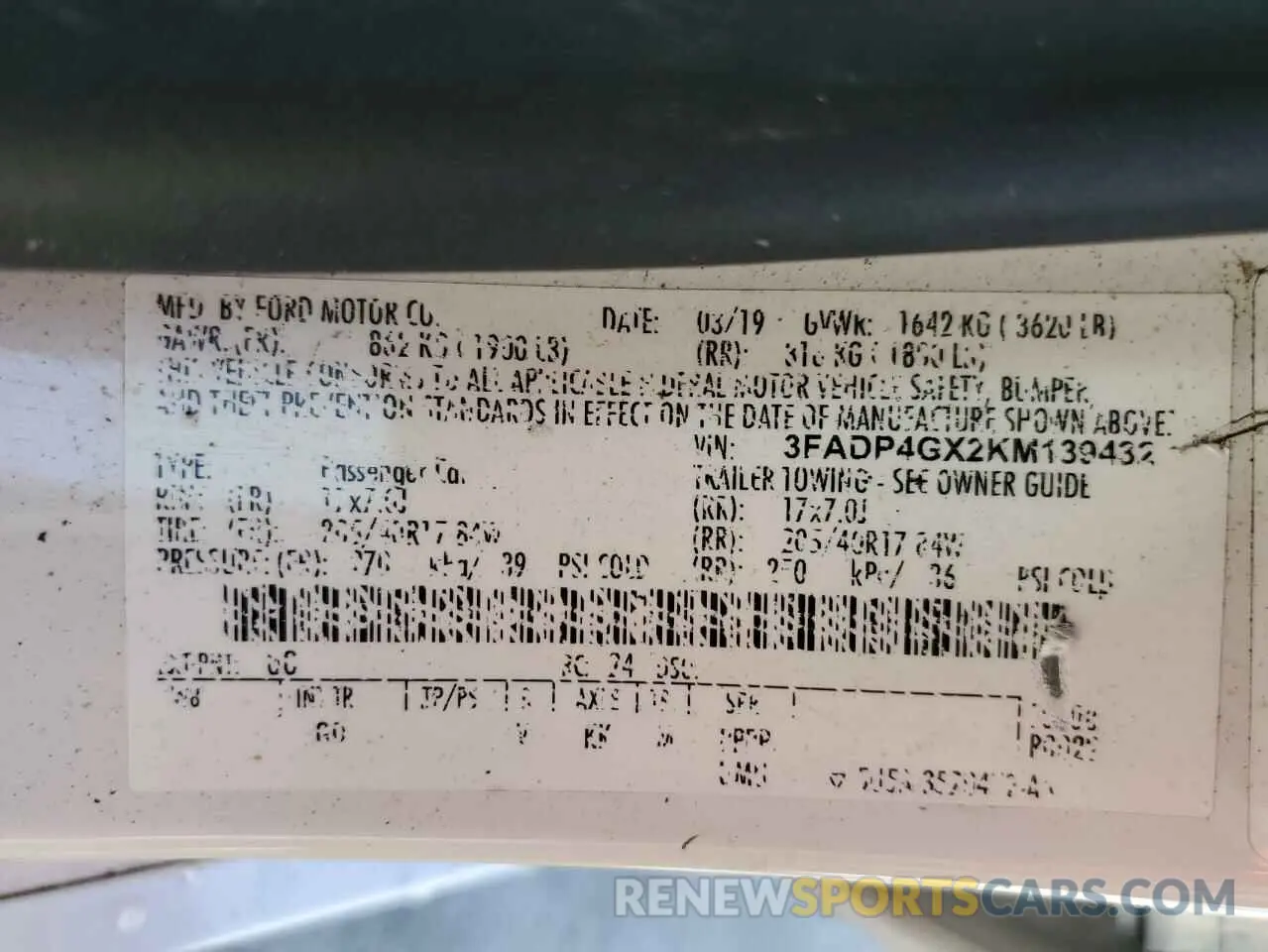 12 Photograph of a damaged car 3FADP4GX2KM139432 FORD FIESTA 2019