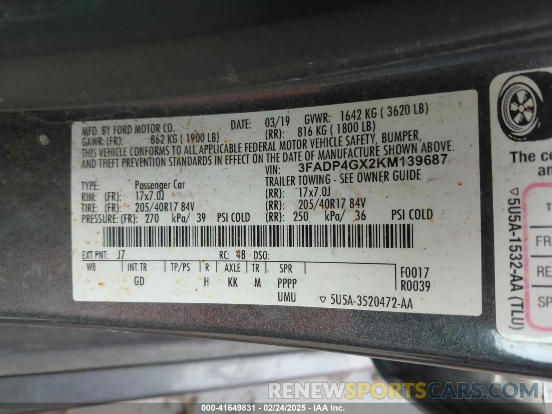 9 Photograph of a damaged car 3FADP4GX2KM139687 FORD FIESTA 2019