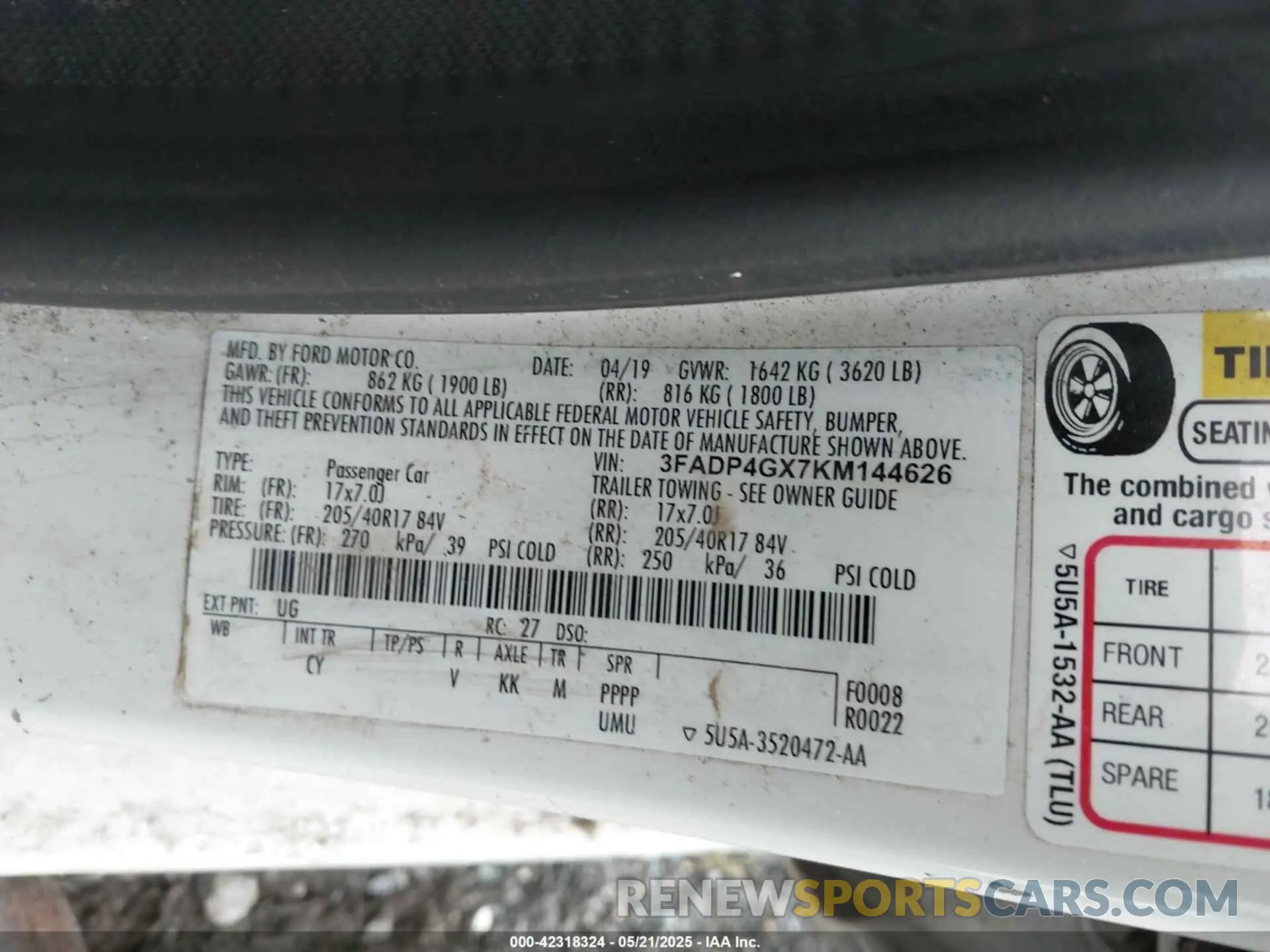 9 Photograph of a damaged car 3FADP4GX7KM144626 FORD FIESTA 2019