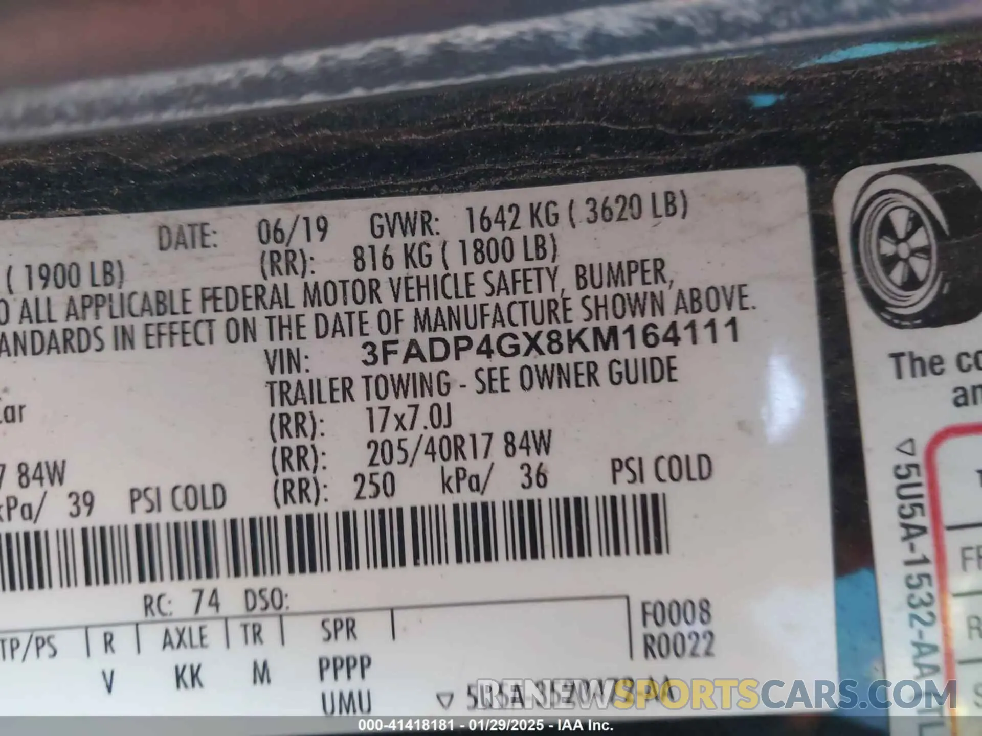 9 Photograph of a damaged car 3FADP4GX8KM164111 FORD FIESTA 2019