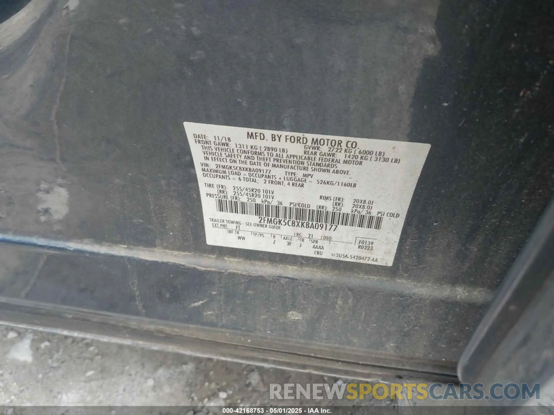 9 Photograph of a damaged car 2FMGK5C8XKBA09177 FORD FLEX 2019