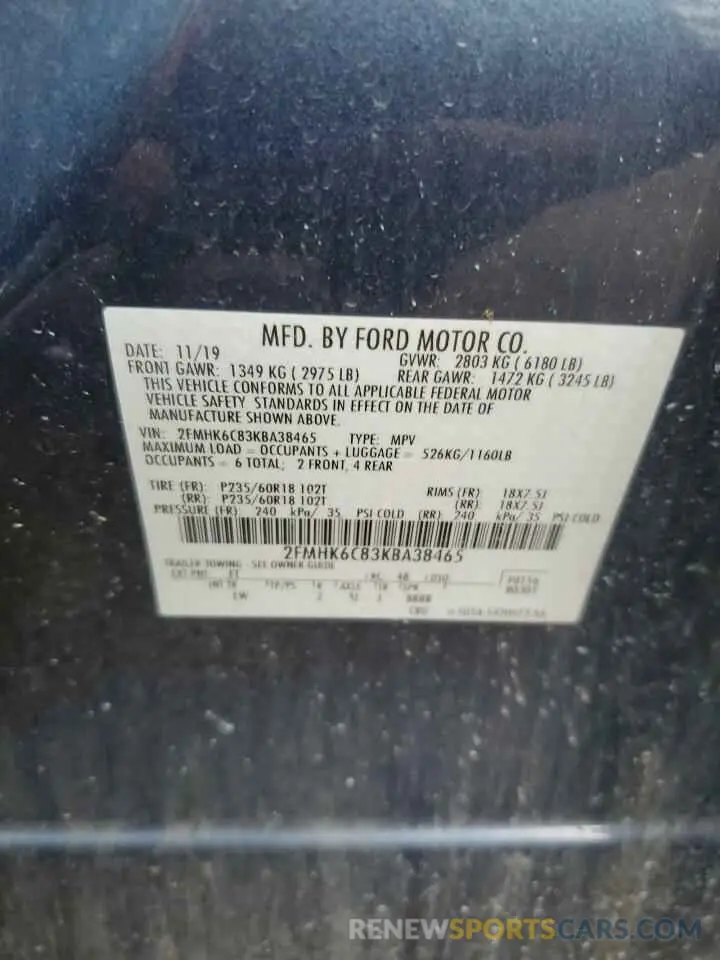 14 Photograph of a damaged car 2FMHK6C83KBA38465 FORD FLEX 2019