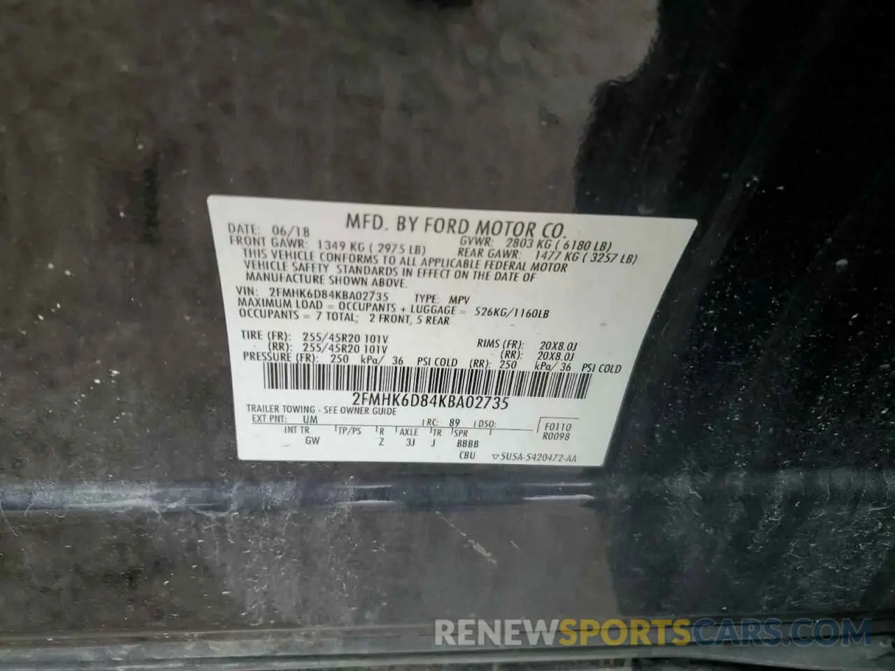 15 Photograph of a damaged car 2FMHK6D84KBA02735 FORD FLEX 2019