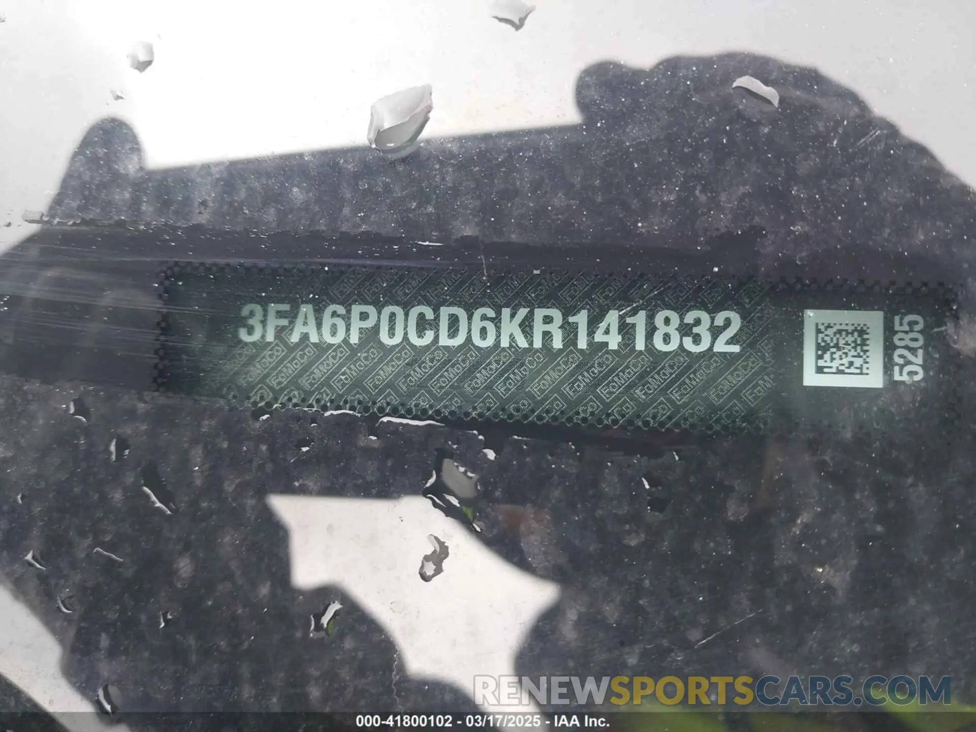 22 Photograph of a damaged car 3FA6P0CD6KR141832 FORD FUSION 2019