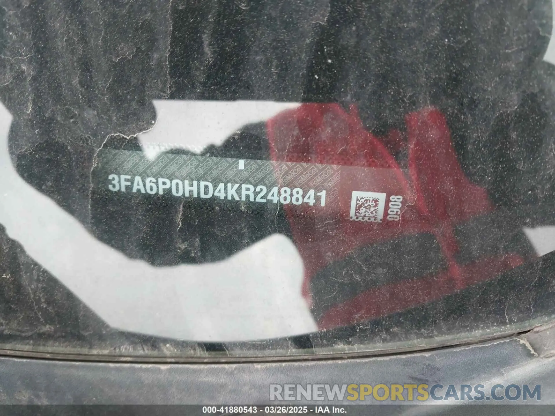 9 Photograph of a damaged car 3FA6P0HD4KR248841 FORD FUSION 2019