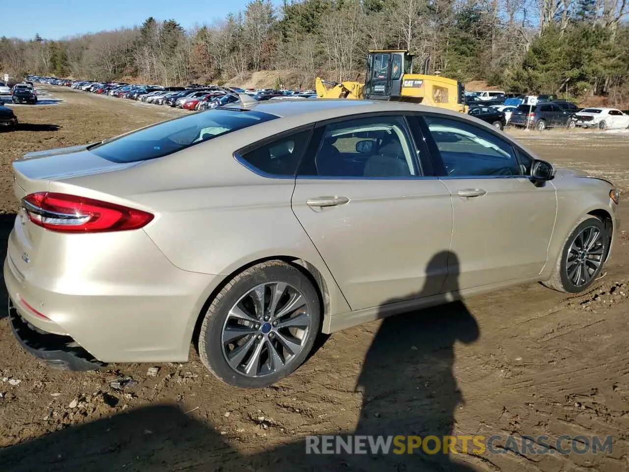 3 Photograph of a damaged car 3FA6P0T95KR156964 FORD FUSION 2019