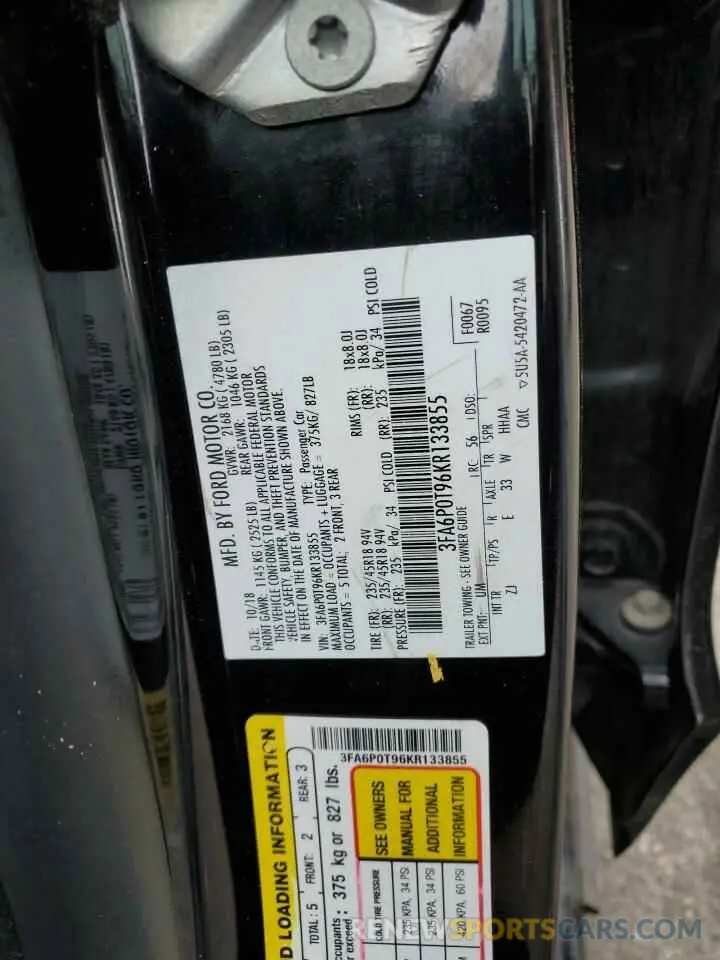 14 Photograph of a damaged car 3FA6P0T96KR133855 FORD FUSION 2019