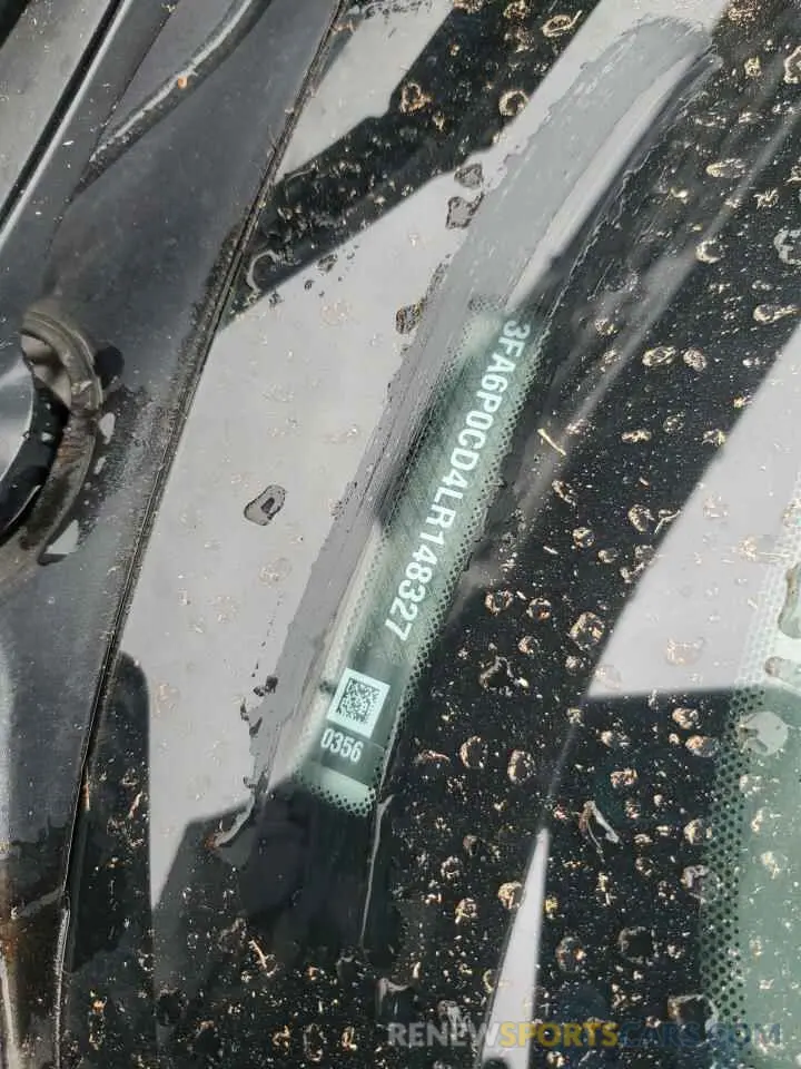 12 Photograph of a damaged car 3FA6P0CD4LR148327 FORD FUSION 2020