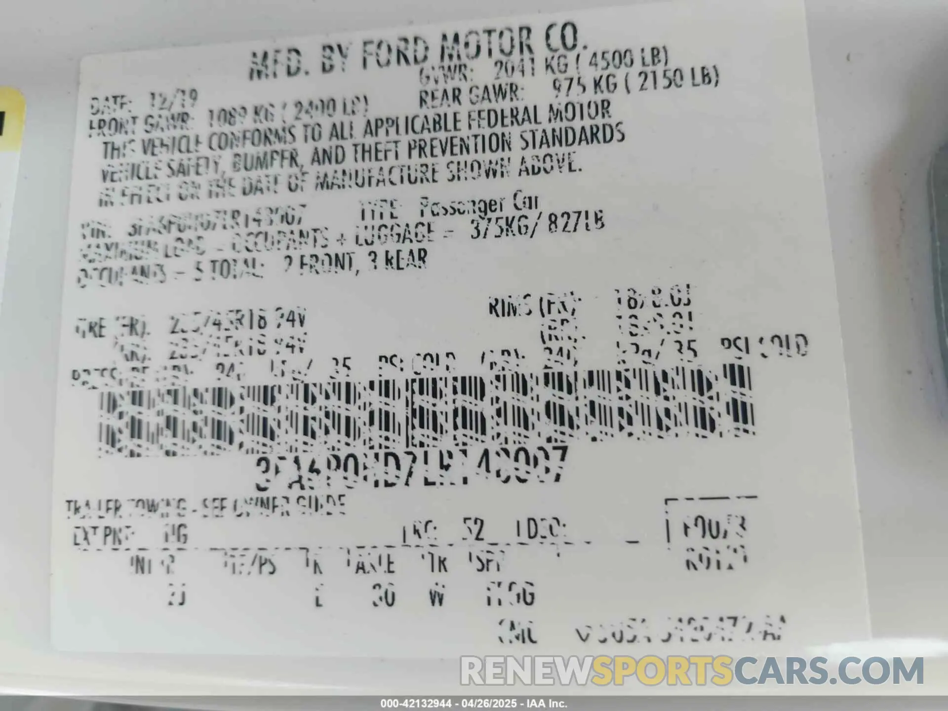 9 Photograph of a damaged car 3FA6P0HD7LR148007 FORD FUSION 2020