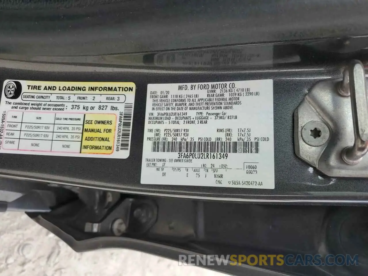 13 Photograph of a damaged car 3FA6P0LU2LR161349 FORD FUSION 2020