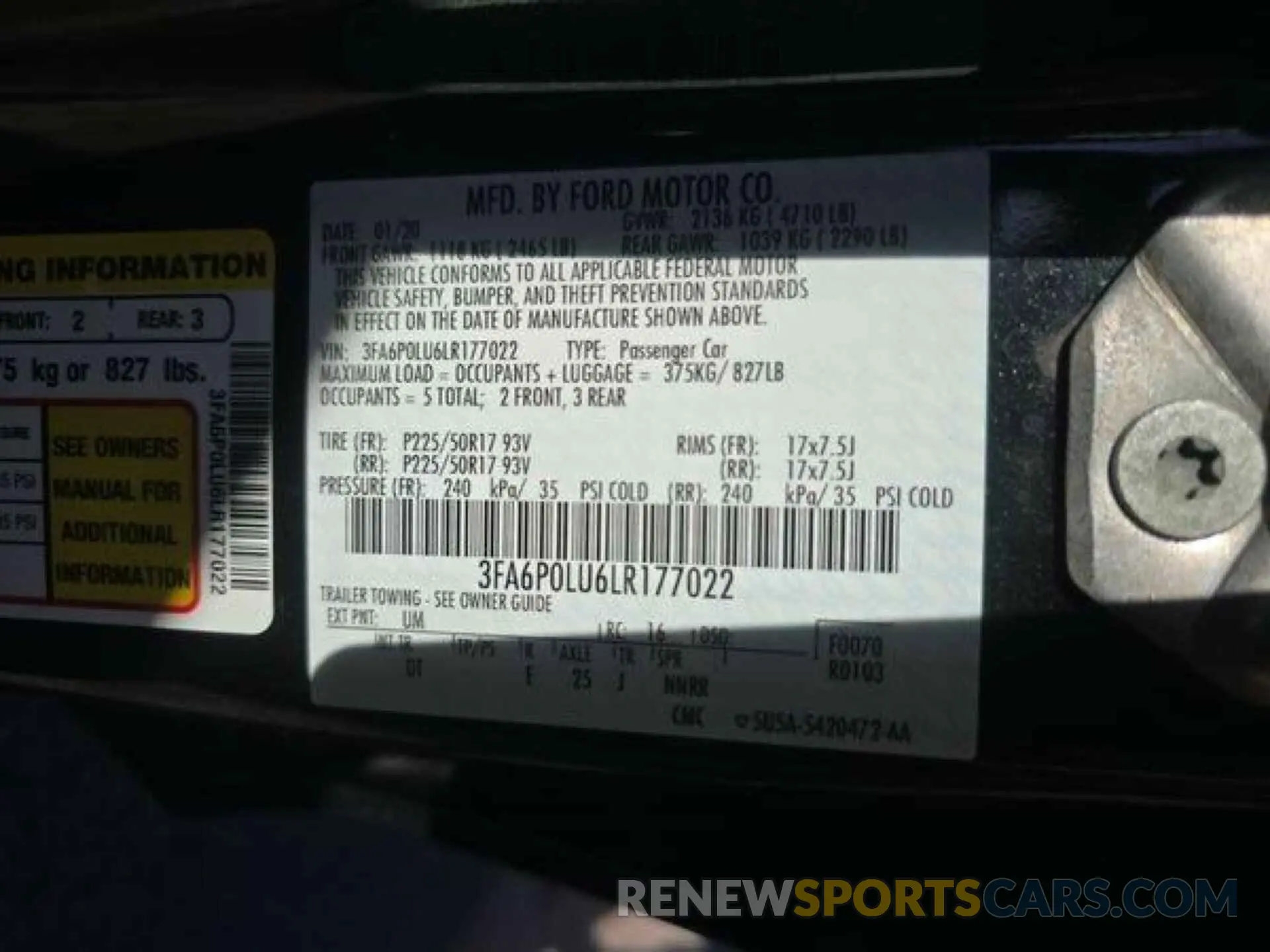 13 Photograph of a damaged car 3FA6P0LU6LR177022 FORD FUSION 2020