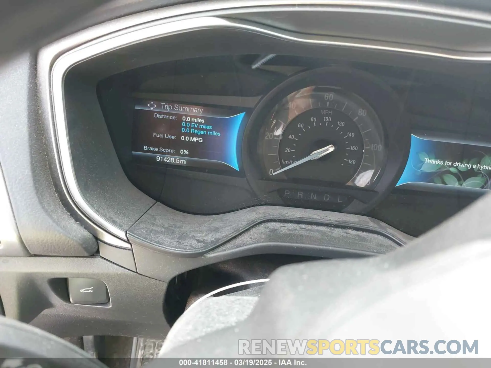 7 Photograph of a damaged car 3FA6P0LU0KR164670 FORD FUSION HYBRID 2019