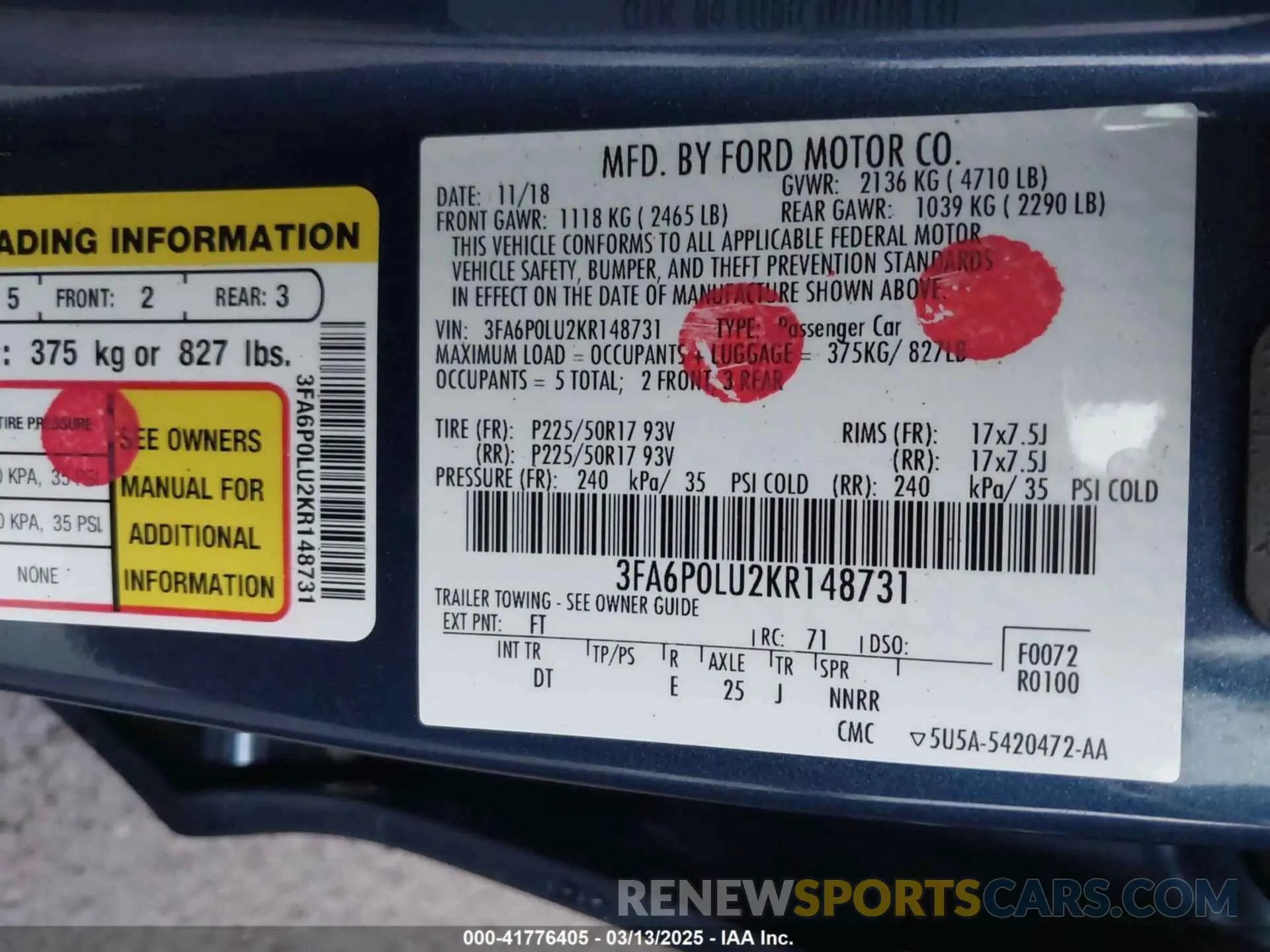 9 Photograph of a damaged car 3FA6P0LU2KR148731 FORD FUSION HYBRID 2019