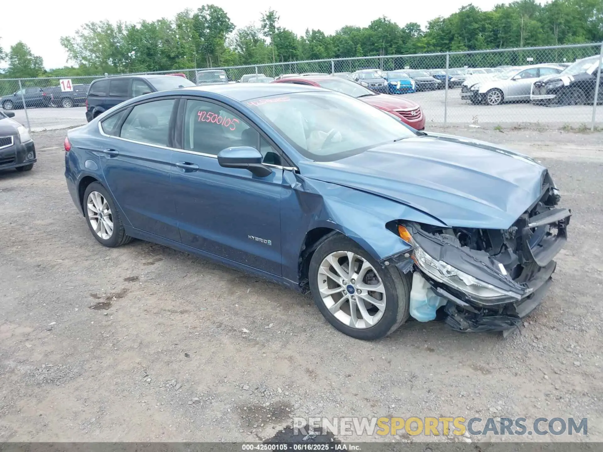 1 Photograph of a damaged car 3FA6P0LU6KR146237 FORD FUSION HYBRID 2019
