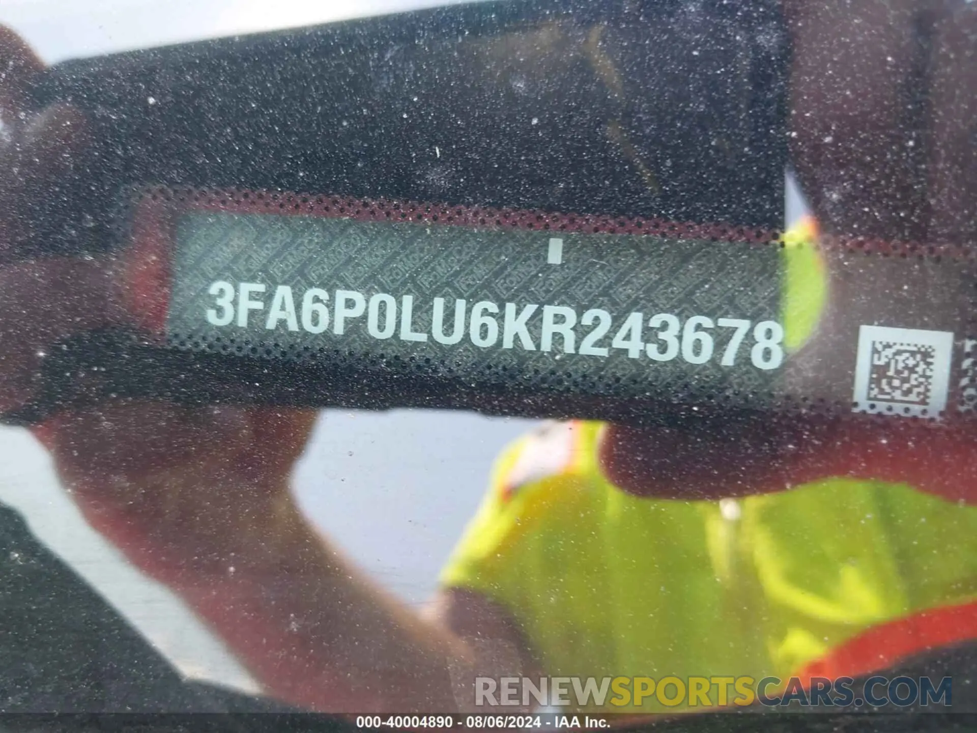 9 Photograph of a damaged car 3FA6P0LU6KR243678 FORD FUSION HYBRID 2019
