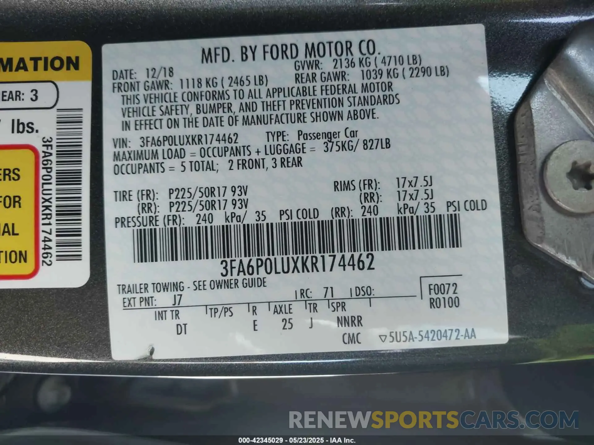 9 Photograph of a damaged car 3FA6P0LUXKR174462 FORD FUSION HYBRID 2019