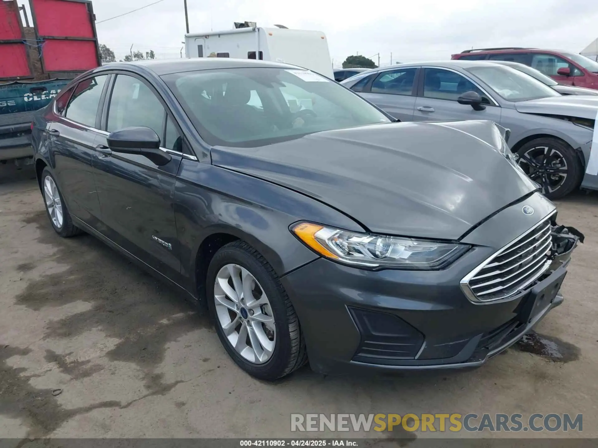 1 Photograph of a damaged car 3FA6P0LUXKR174476 FORD FUSION HYBRID 2019