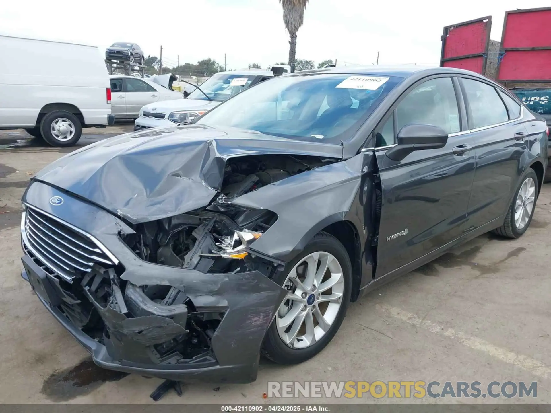 2 Photograph of a damaged car 3FA6P0LUXKR174476 FORD FUSION HYBRID 2019