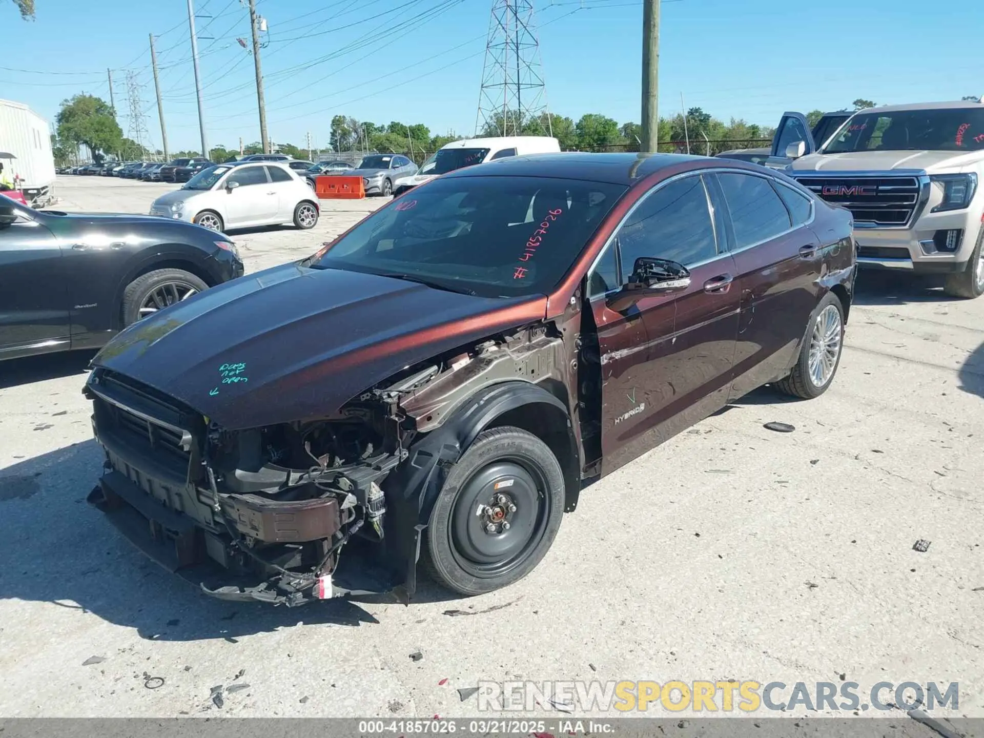 2 Photograph of a damaged car 3FA6P0RU2KR123786 FORD FUSION HYBRID 2019