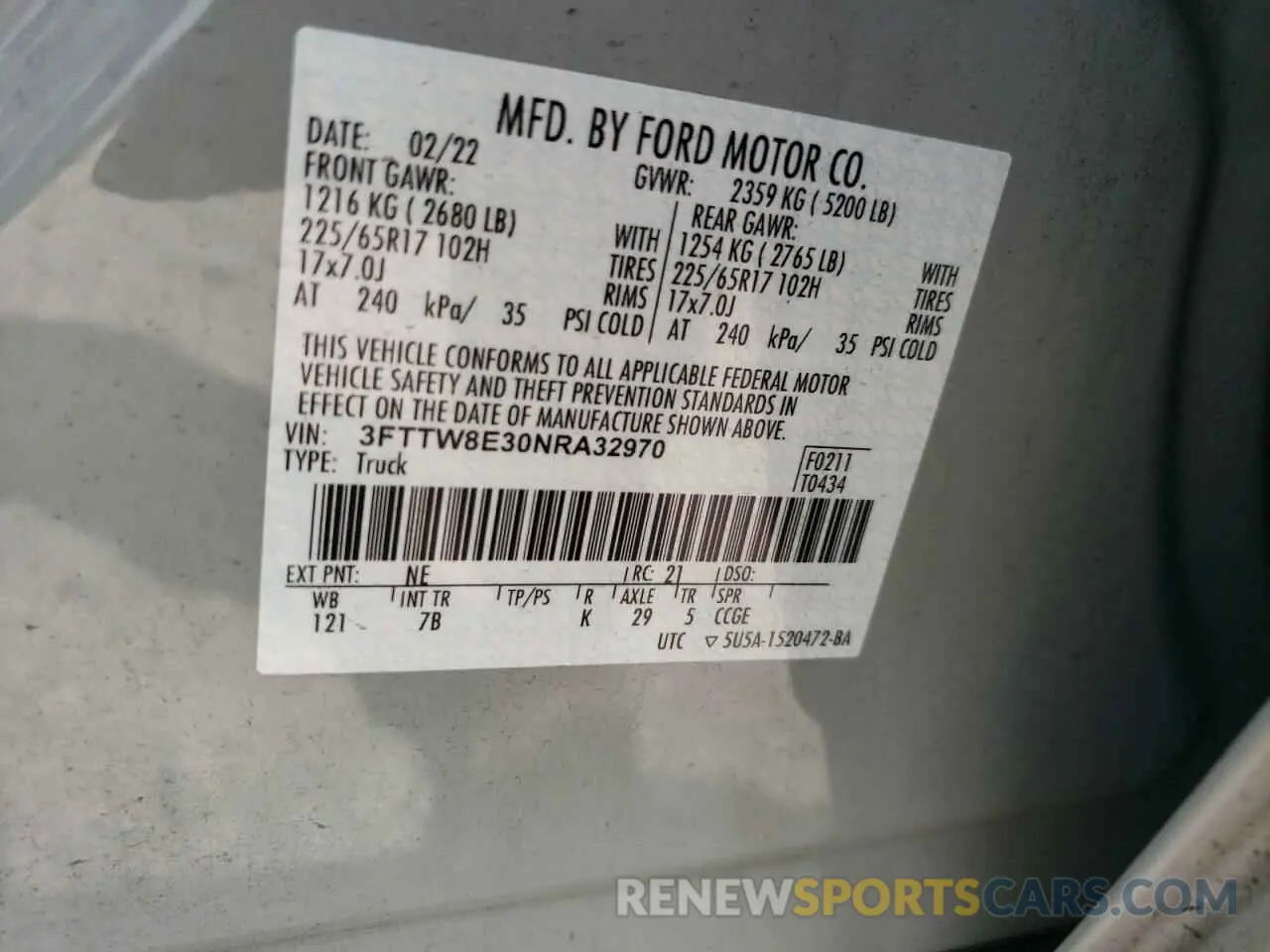 13 Photograph of a damaged car 3FTTW8E30NRA32970 FORD MAVERICK 2022