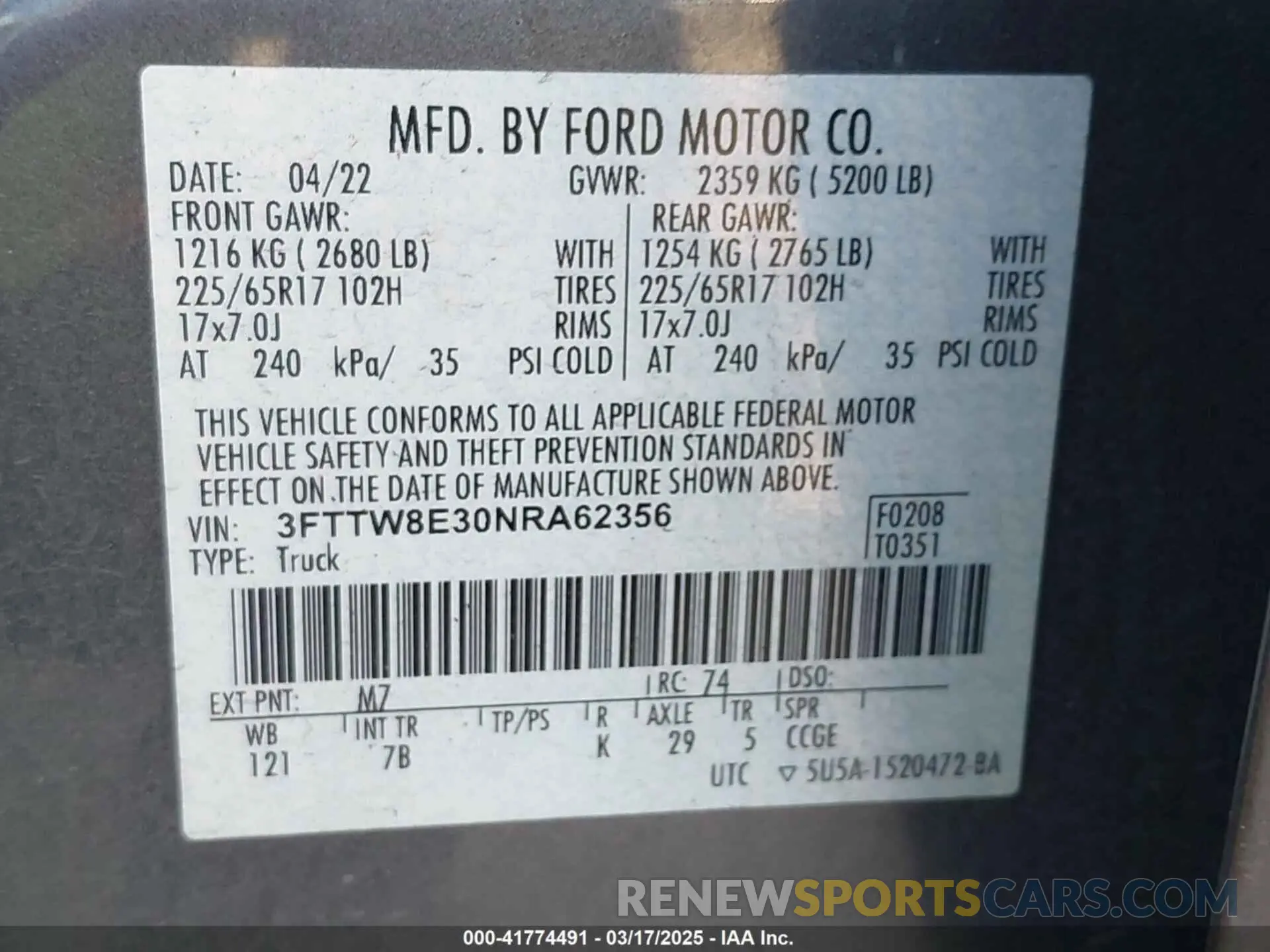 9 Photograph of a damaged car 3FTTW8E30NRA62356 FORD MAVERICK 2022