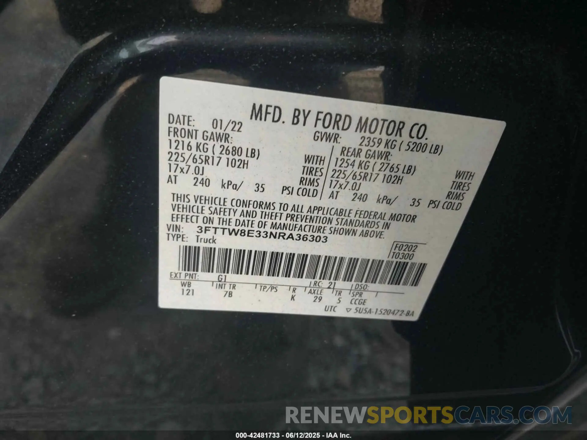 9 Photograph of a damaged car 3FTTW8E33NRA36303 FORD MAVERICK 2022