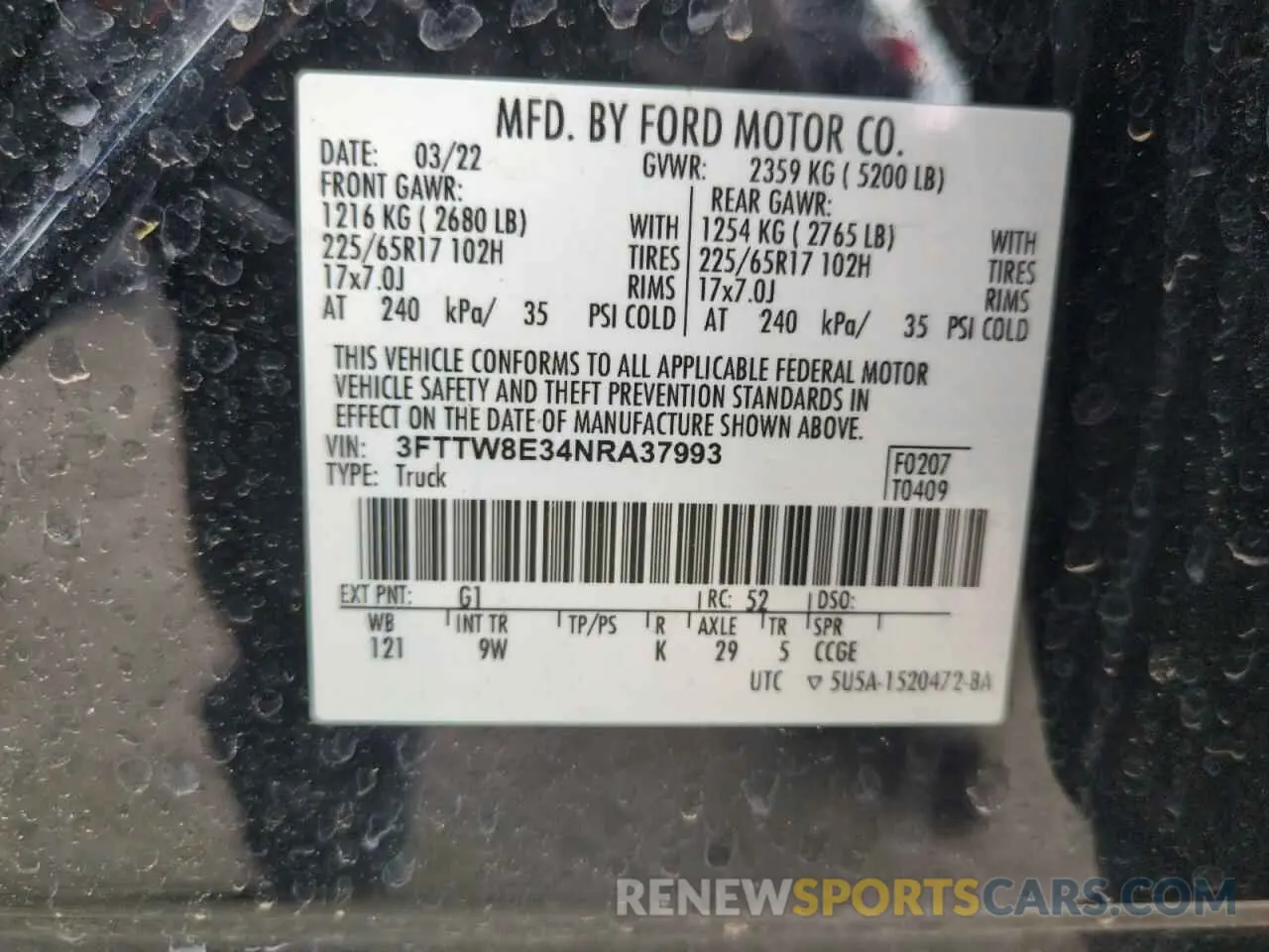 13 Photograph of a damaged car 3FTTW8E34NRA37993 FORD MAVERICK 2022